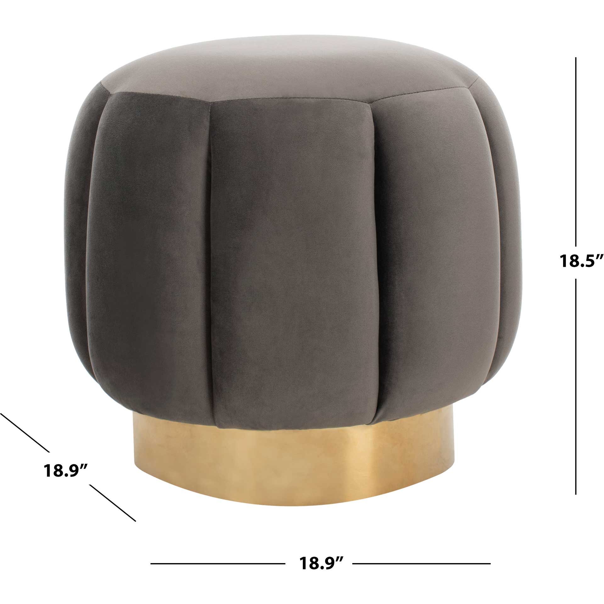 Maleah Channel Tufted Otttoman Dark Gray - Image 4