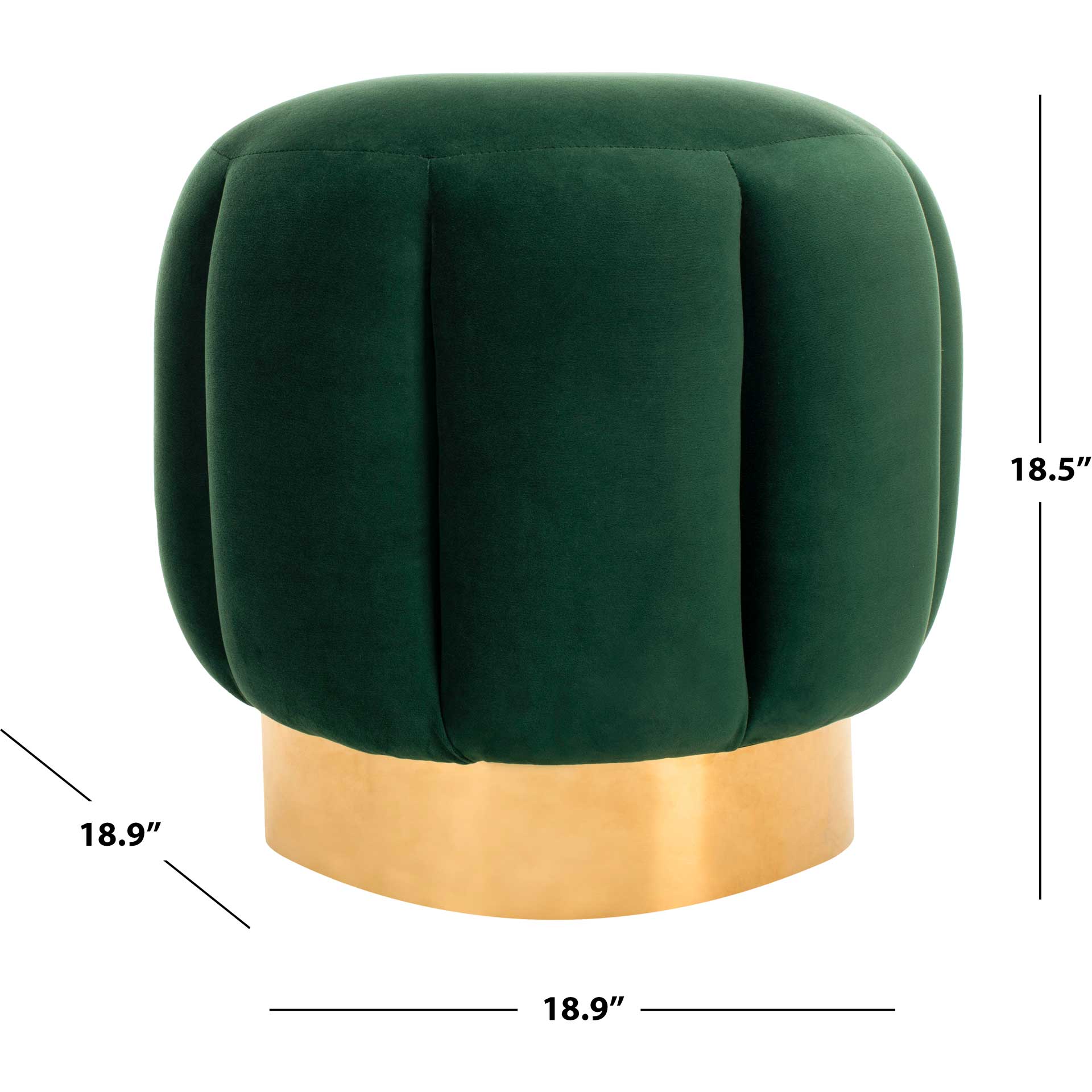 Maleah Channel Tufted Otttoman Emerald - Image 4