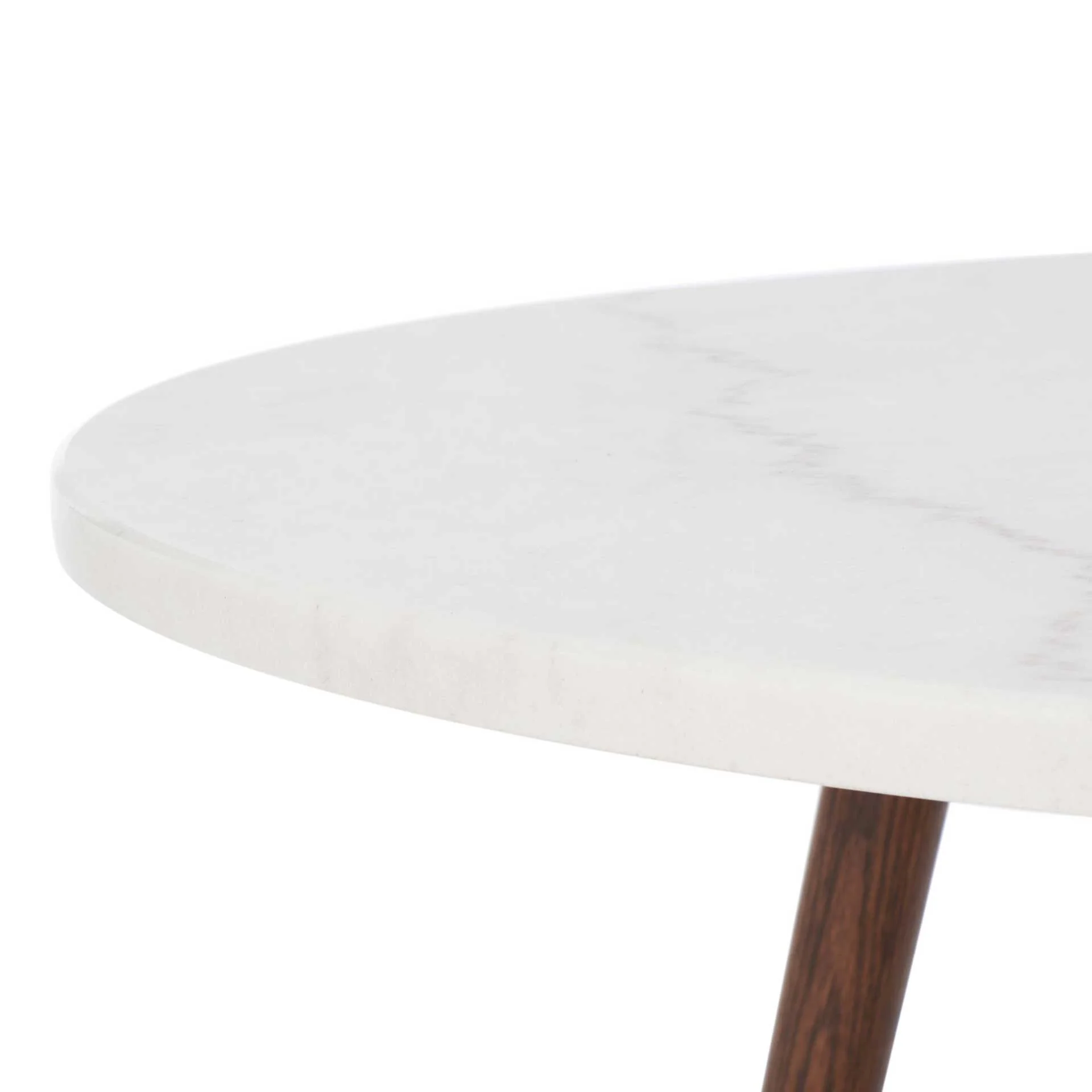 Malia Round Marble Coffee Table Marble/Walnut - Image 3