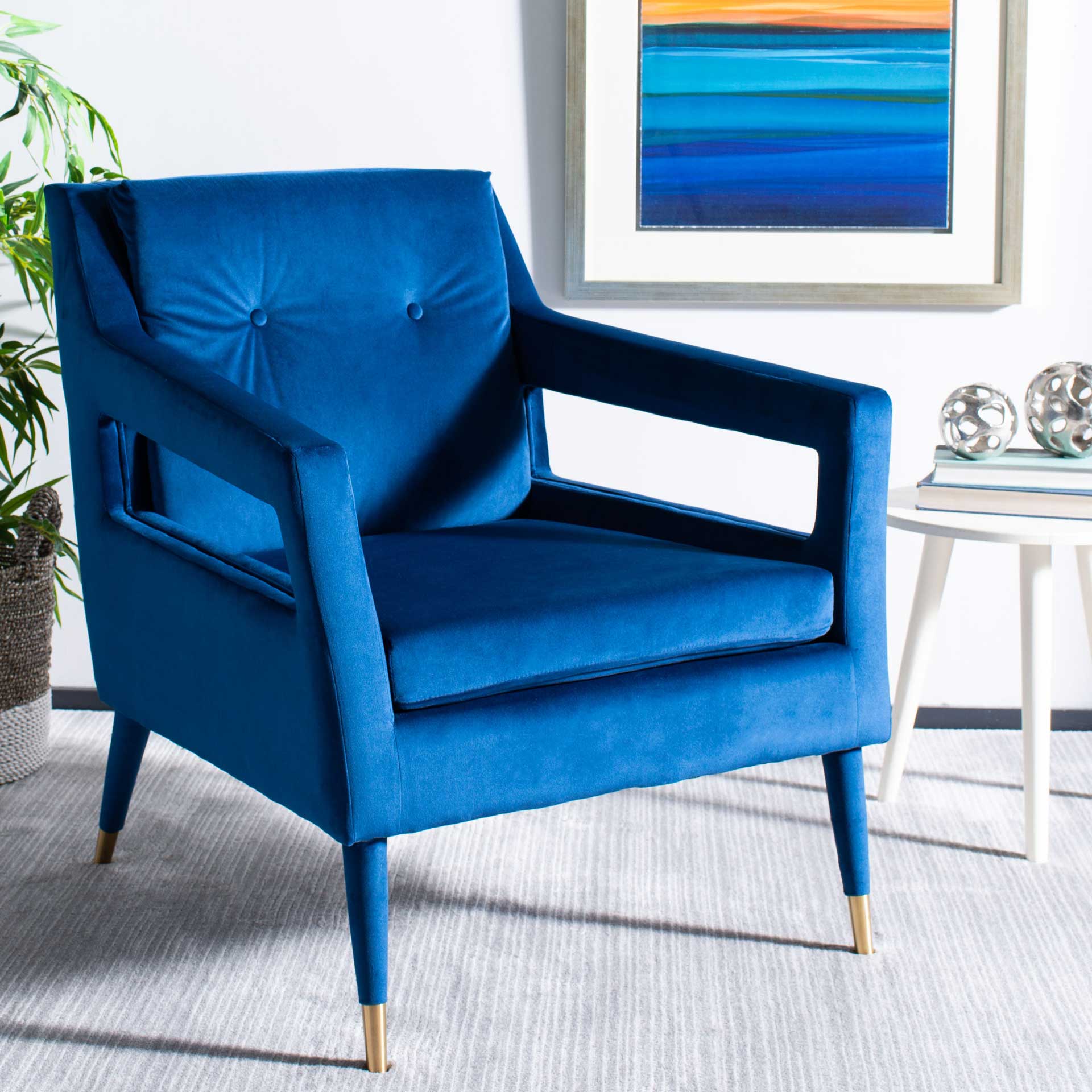 Malloy Tufted Accent Chair Navy - Image 10
