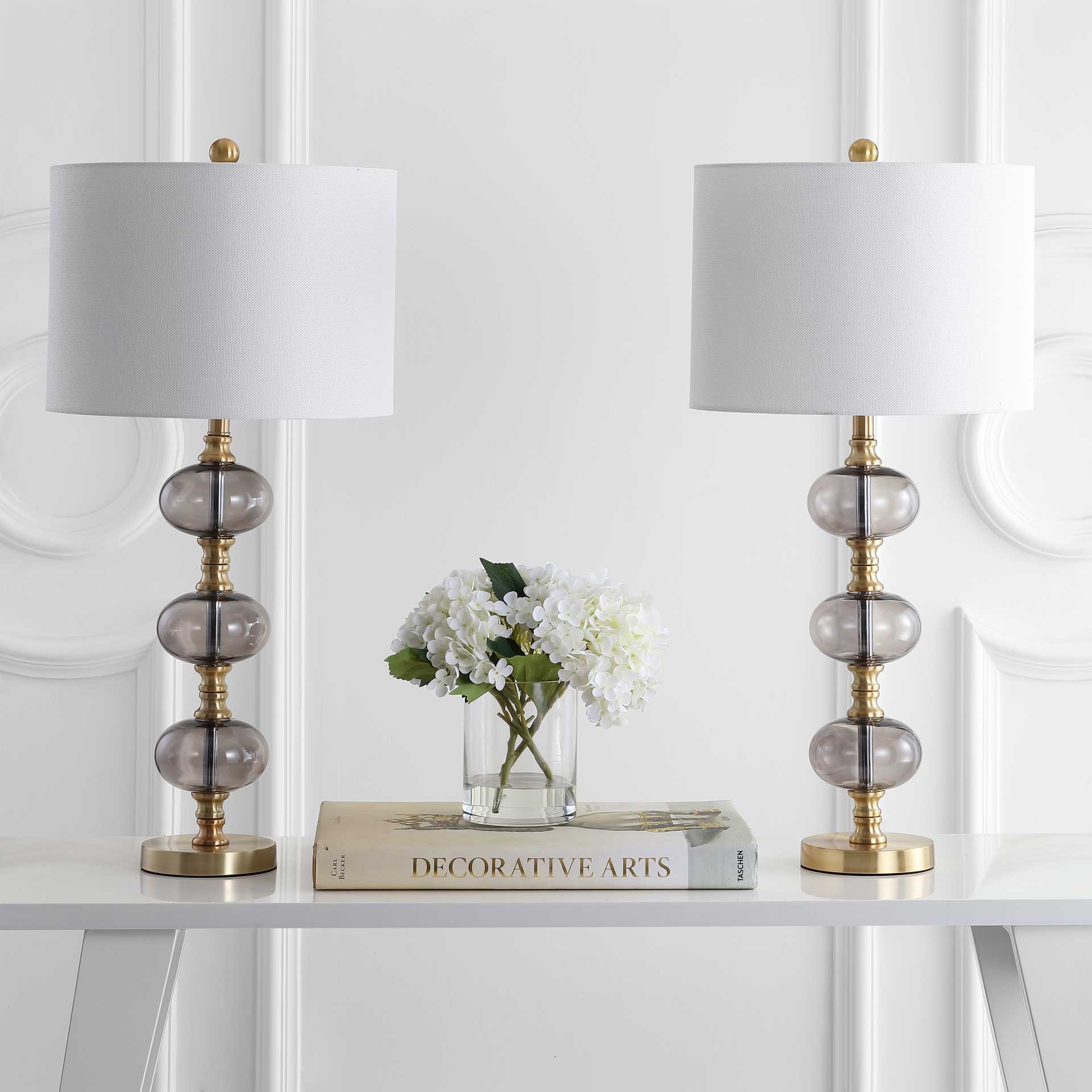 Malva Table Lamp Smoking Gray/Brass Gold (Set of 2) - Image 3