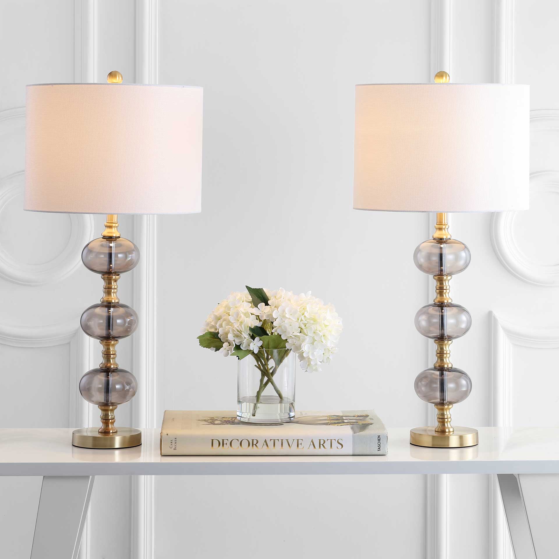Malva Table Lamp Smoking Gray/Brass Gold (Set of 2) - Image 4