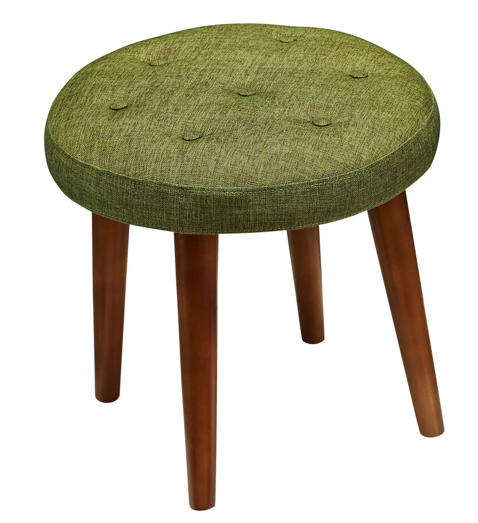 Malvern Green Linen Stool - Image 4