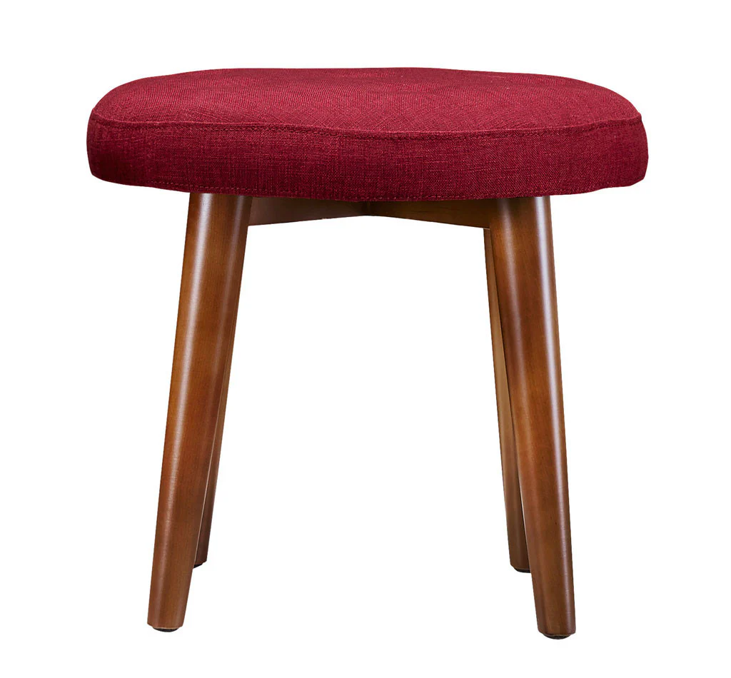 Malvern Red Linen Stool - Image 2