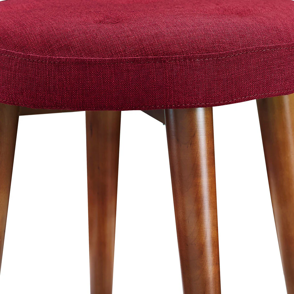 Malvern Red Linen Stool - Image 3