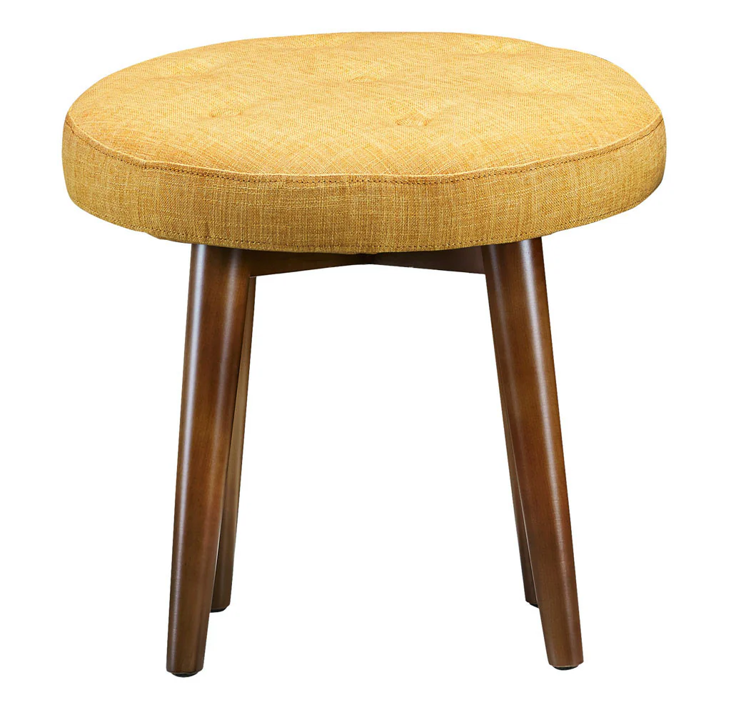 Malvern Yellow Linen Stool - Image 2