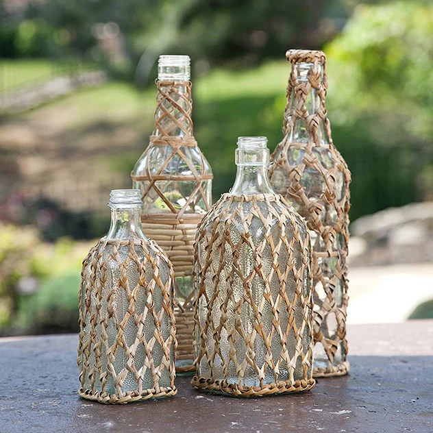 Manatee Rattan Glass Bottles (Set of 4) - Image 2