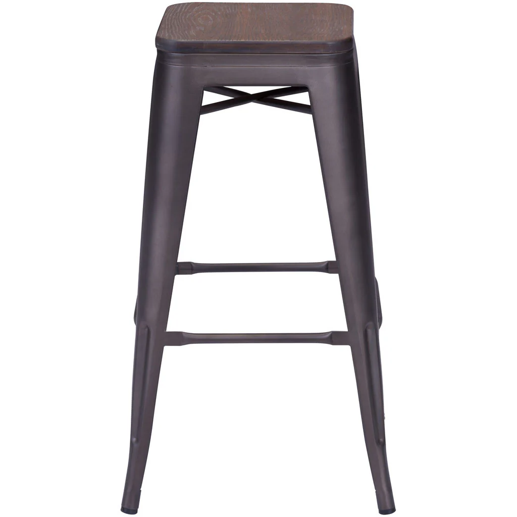 Manchester Bar Chair Rustic Wood (Set of 2) - Image 2
