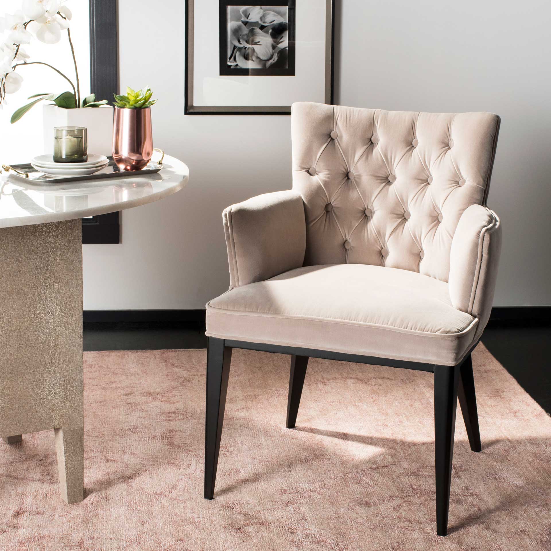 Manning Velvet Arm Chair Giotto Almond - Image 9