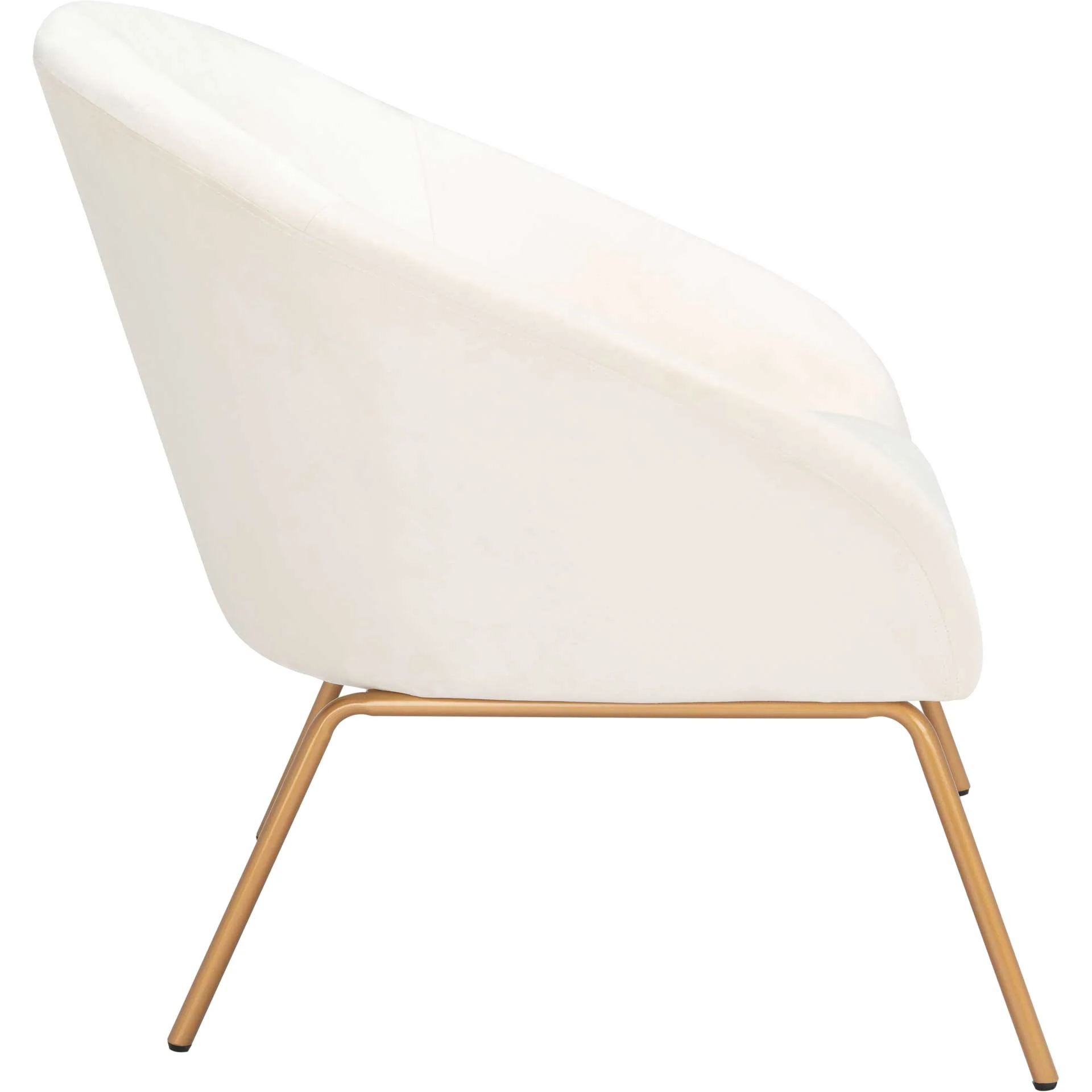 Manny Velvet Accent Chair Cream/Gold - Image 3