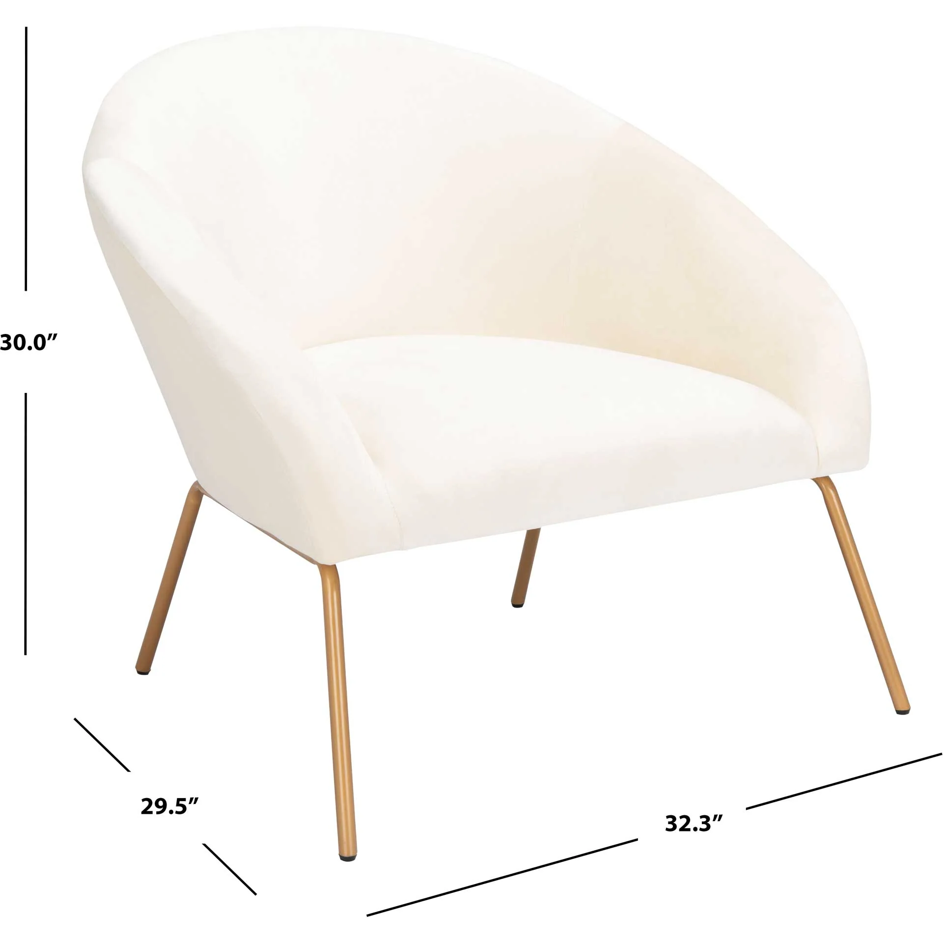 Manny Velvet Accent Chair Cream/Gold - Image 8