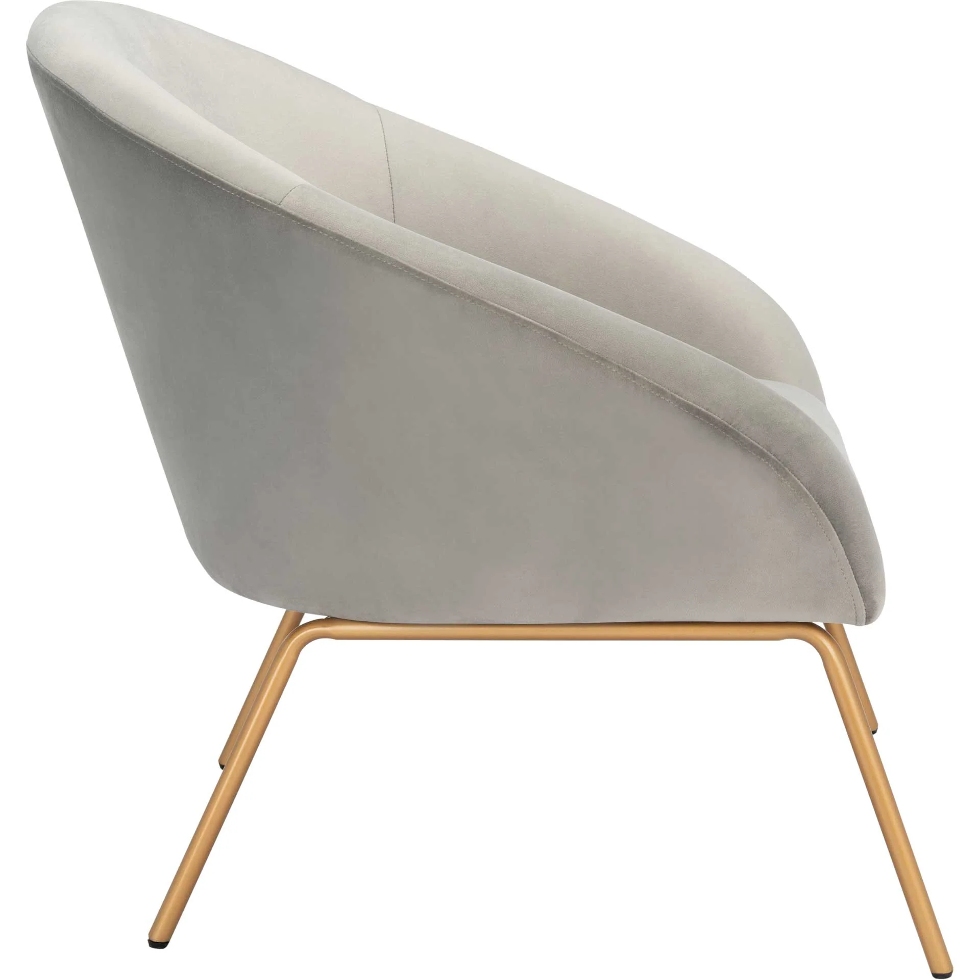 Manny Velvet Accent Chair Gray/Gold - Image 3