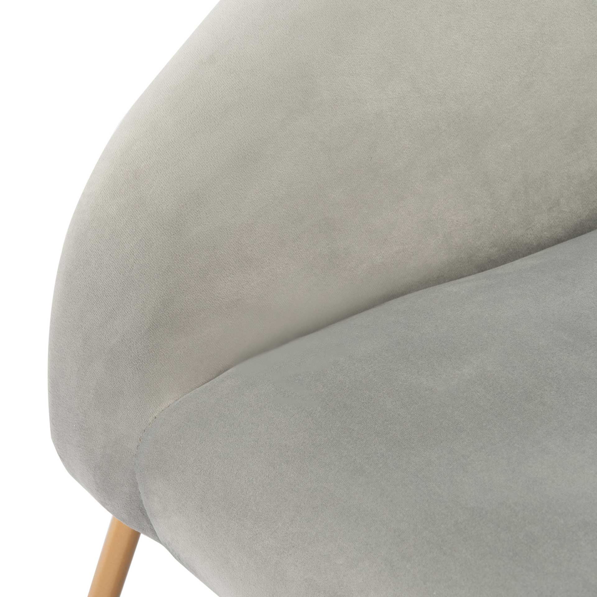 Manny Velvet Accent Chair Gray/Gold - Image 6