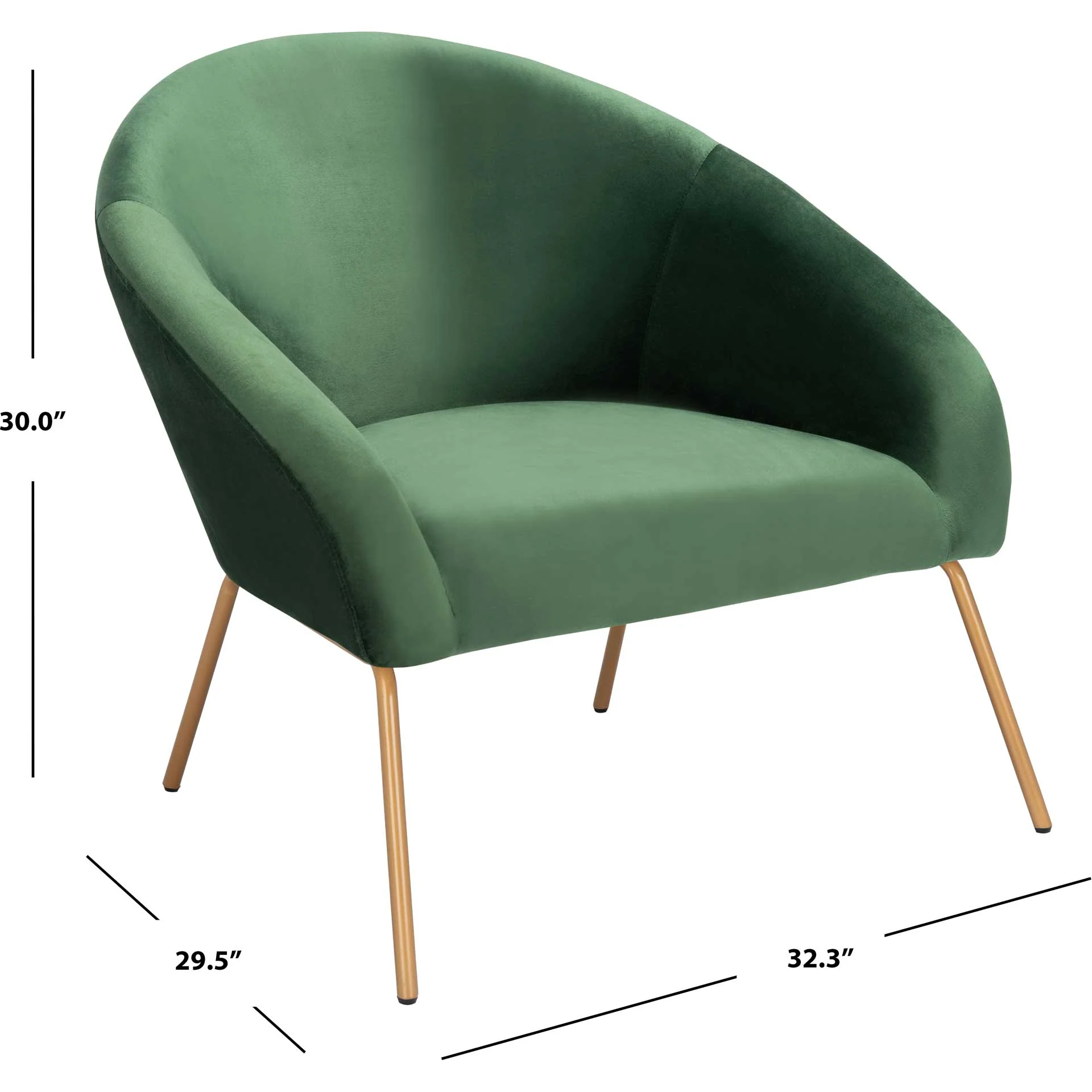 Manny Velvet Accent Chair Malachite Green/Gold - Image 8