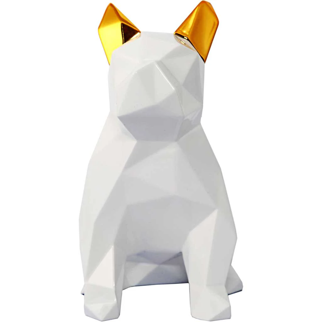 Mans Best Friend Sculpture White/Gold - Image 2