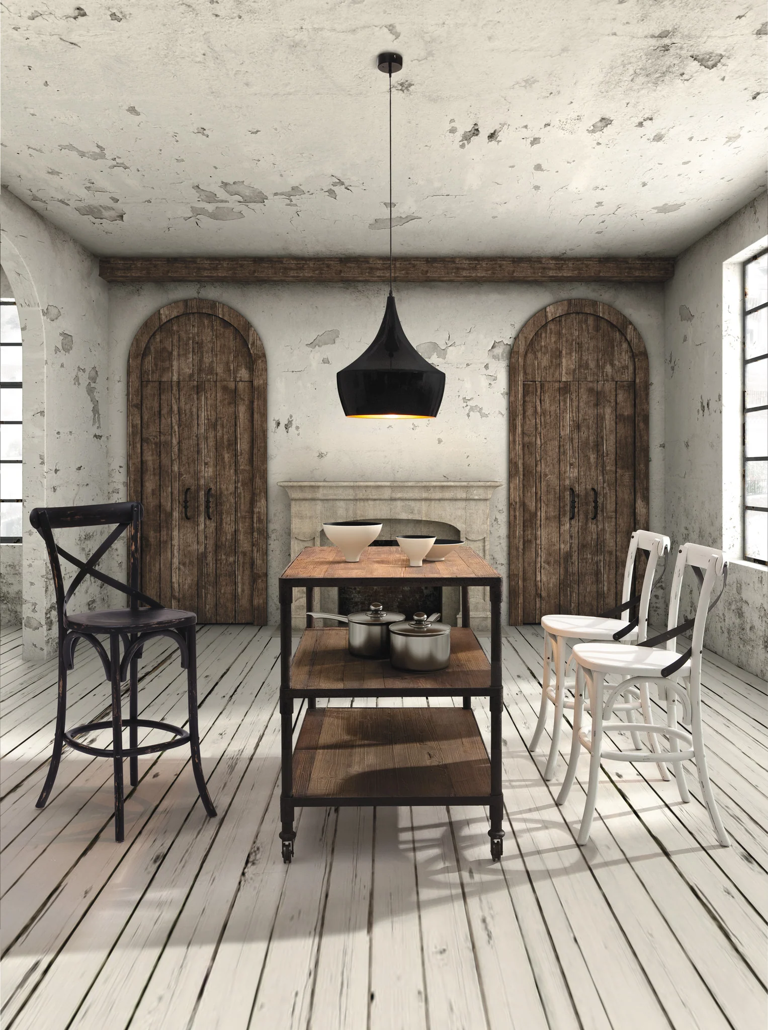 Mansfield Wide 3 level Shelf Distressed Natural - Image 4