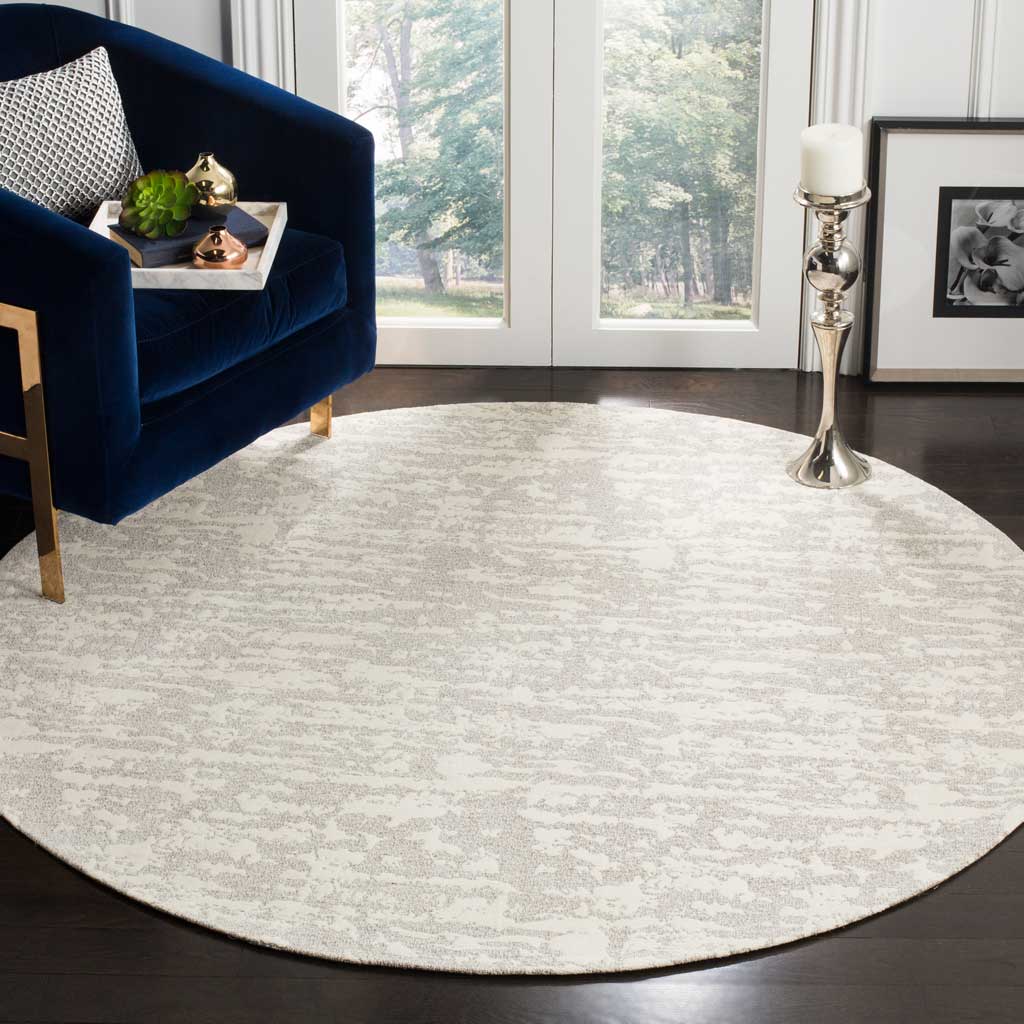 Marbella Light Gray/Ivory Round Rug - Image 3