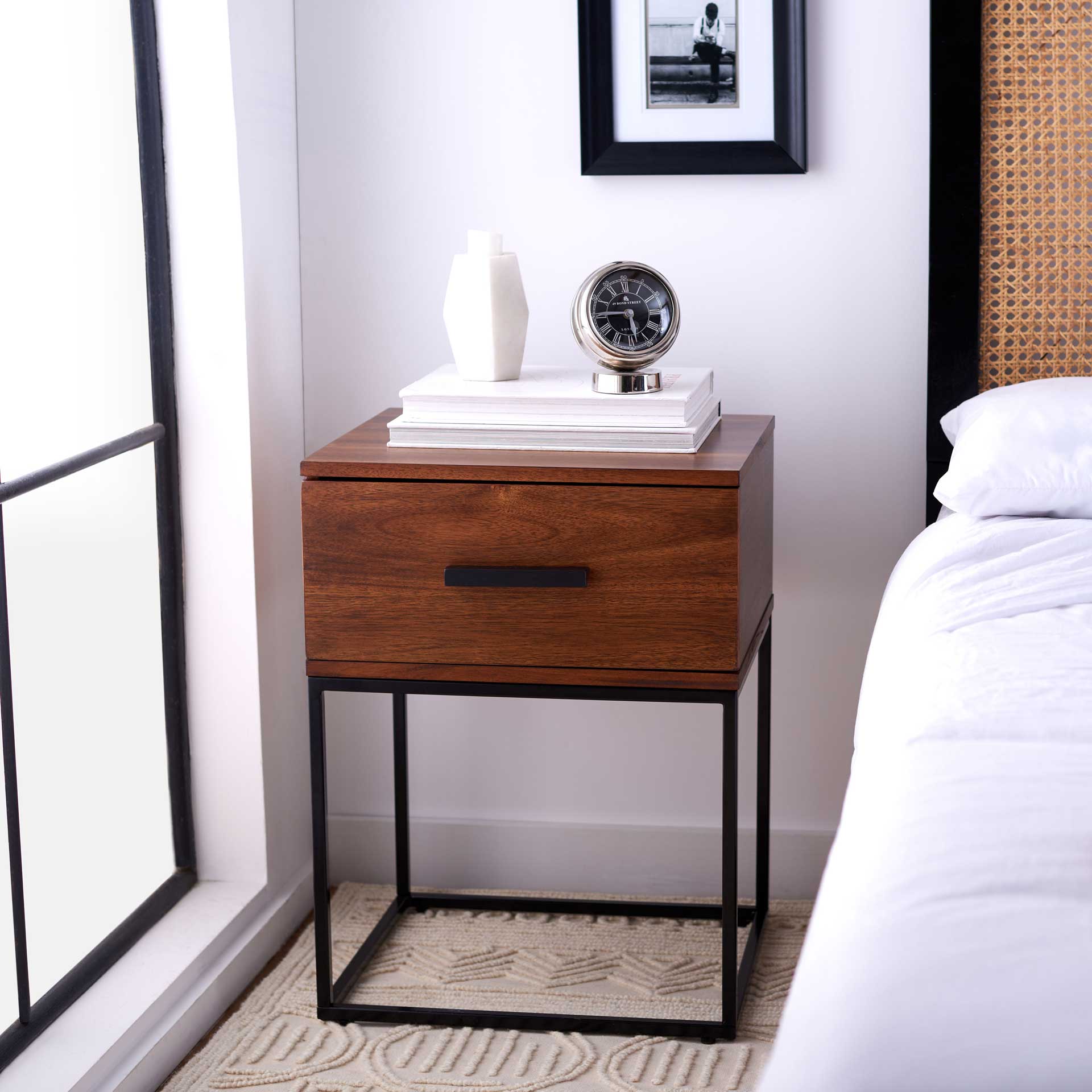 Marcene 1 Drawer Nighstand Brown - Image 4