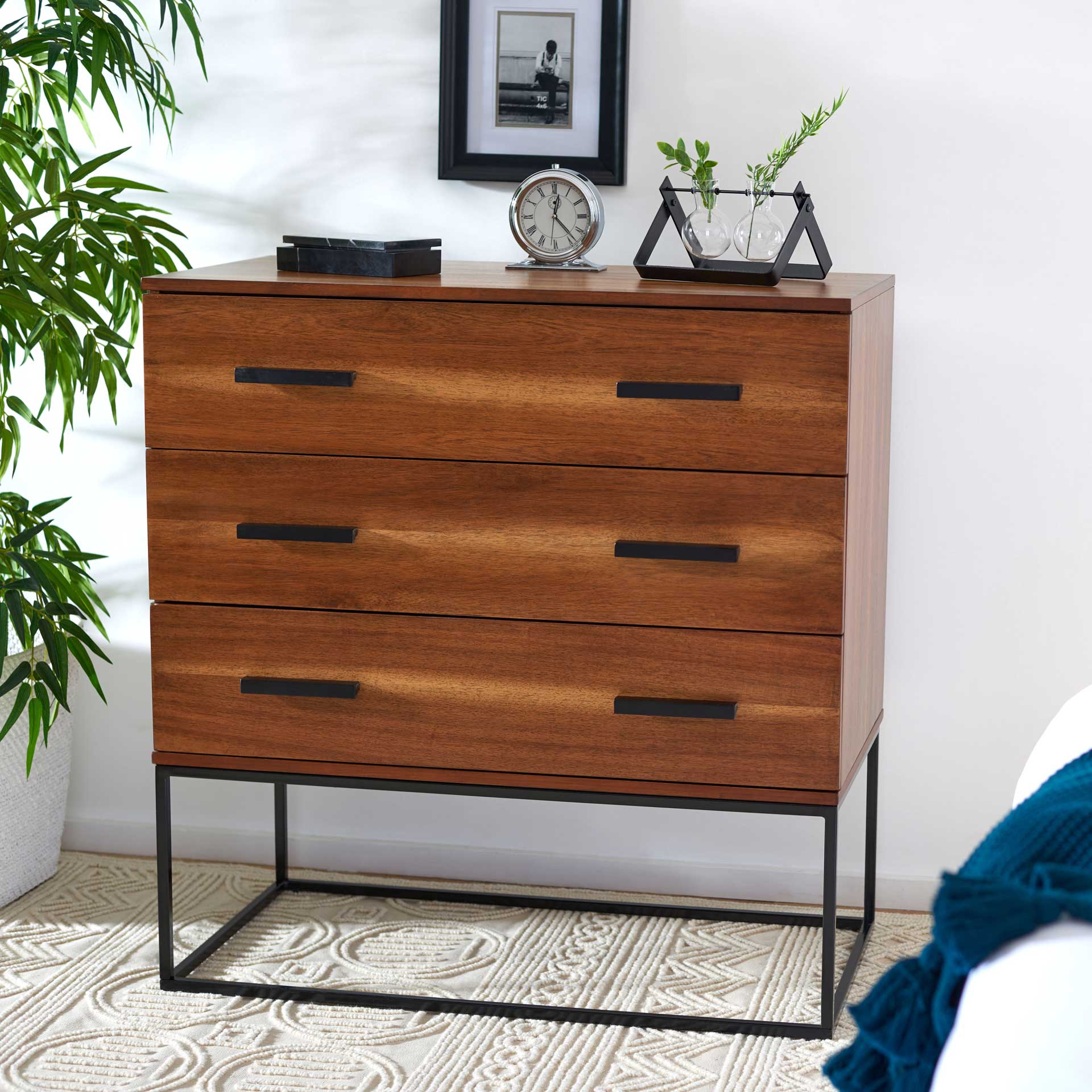 Marcene 3 Drawer Chest Brown - Image 4