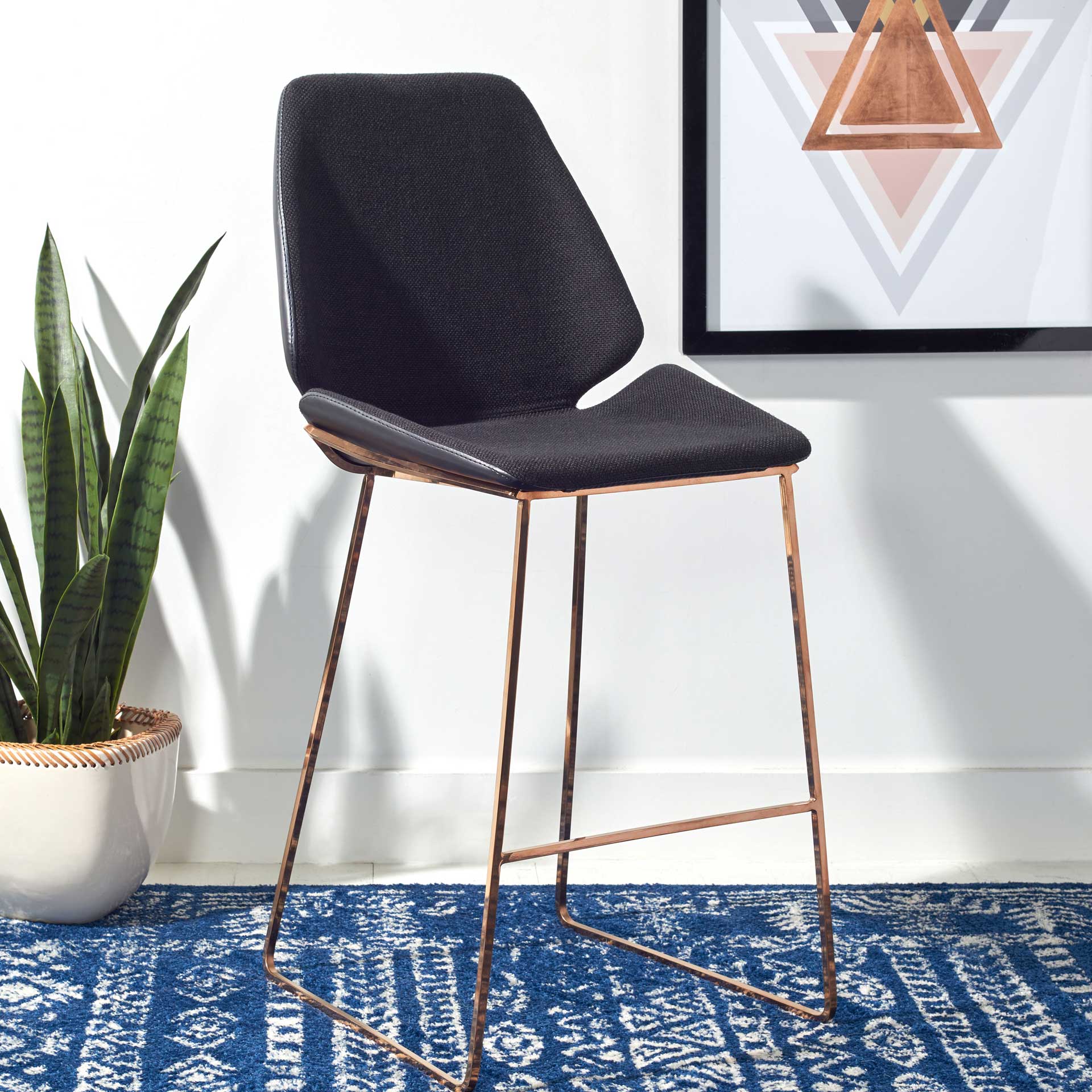 Margot Counter Stool Black/Gold - Image 7