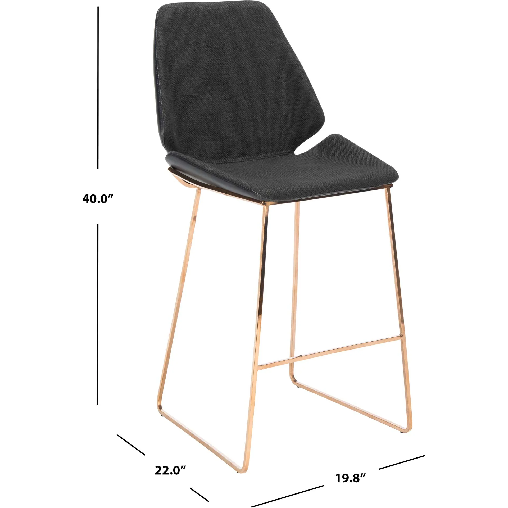 Margot Counter Stool Black/Gold - Image 8