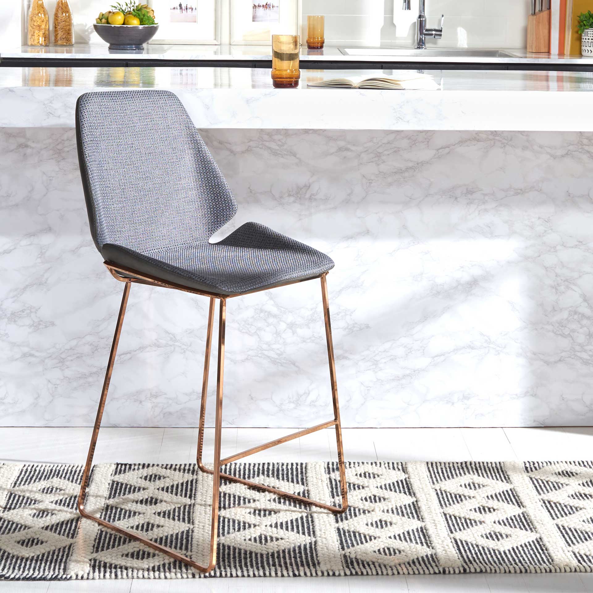 Margot Counter Stool Gray/Gold - Image 7