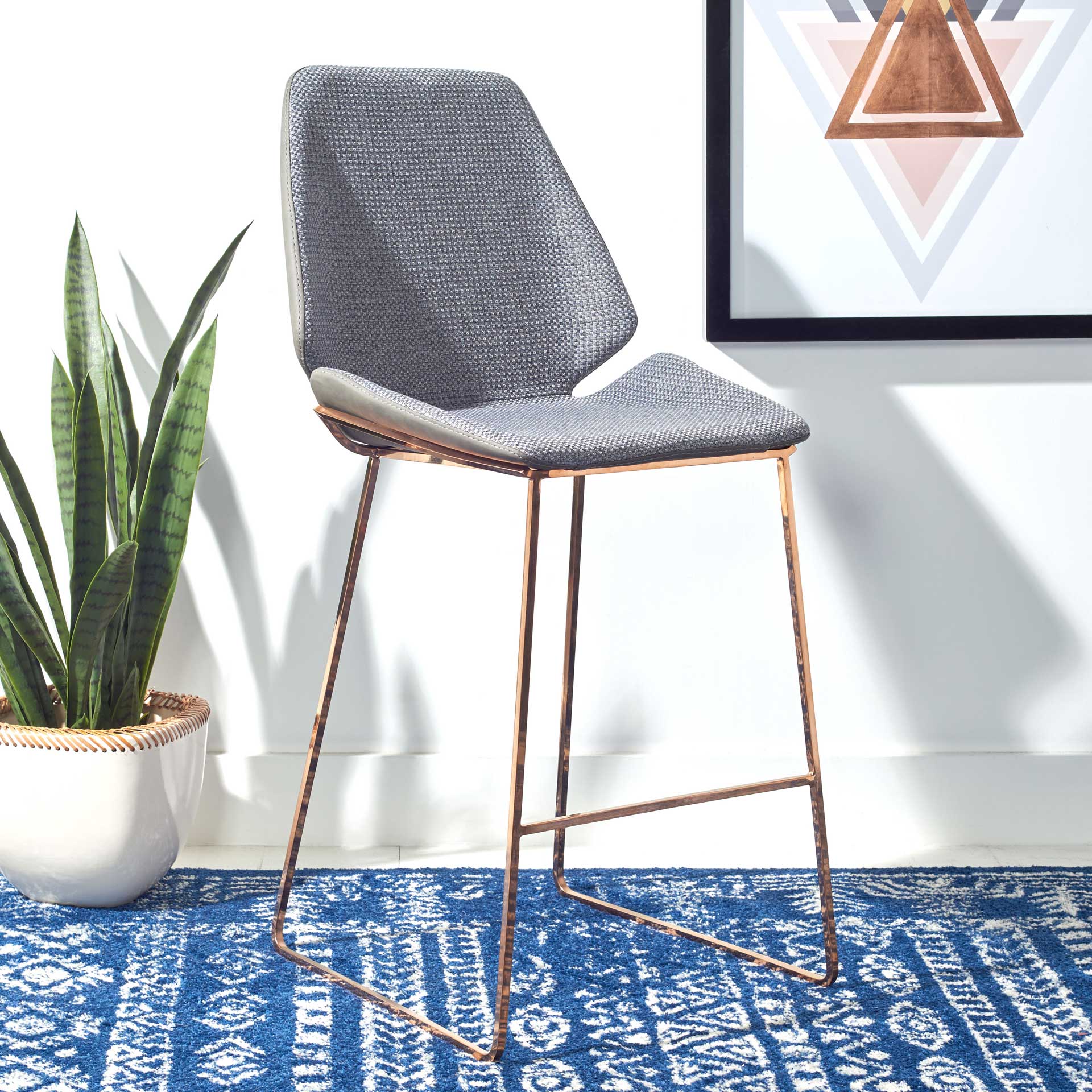 Margot Counter Stool Gray/Gold - Image 8