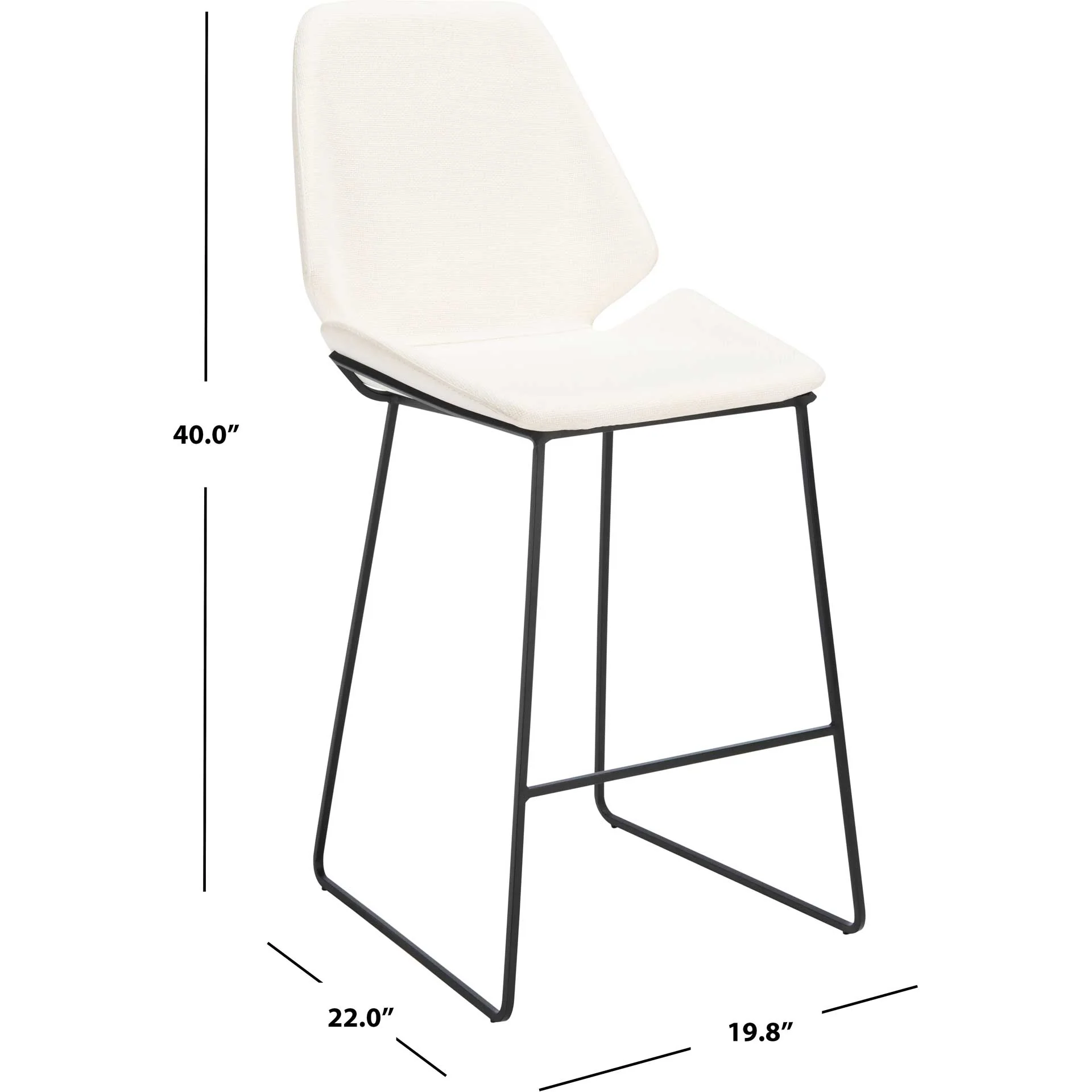 Margot Counter Stool White/Black - Image 8