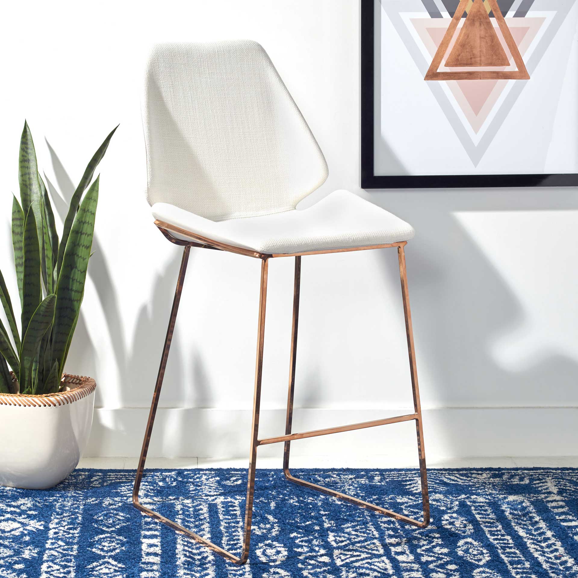 Margot Counter Stool White/Gold - Image 7