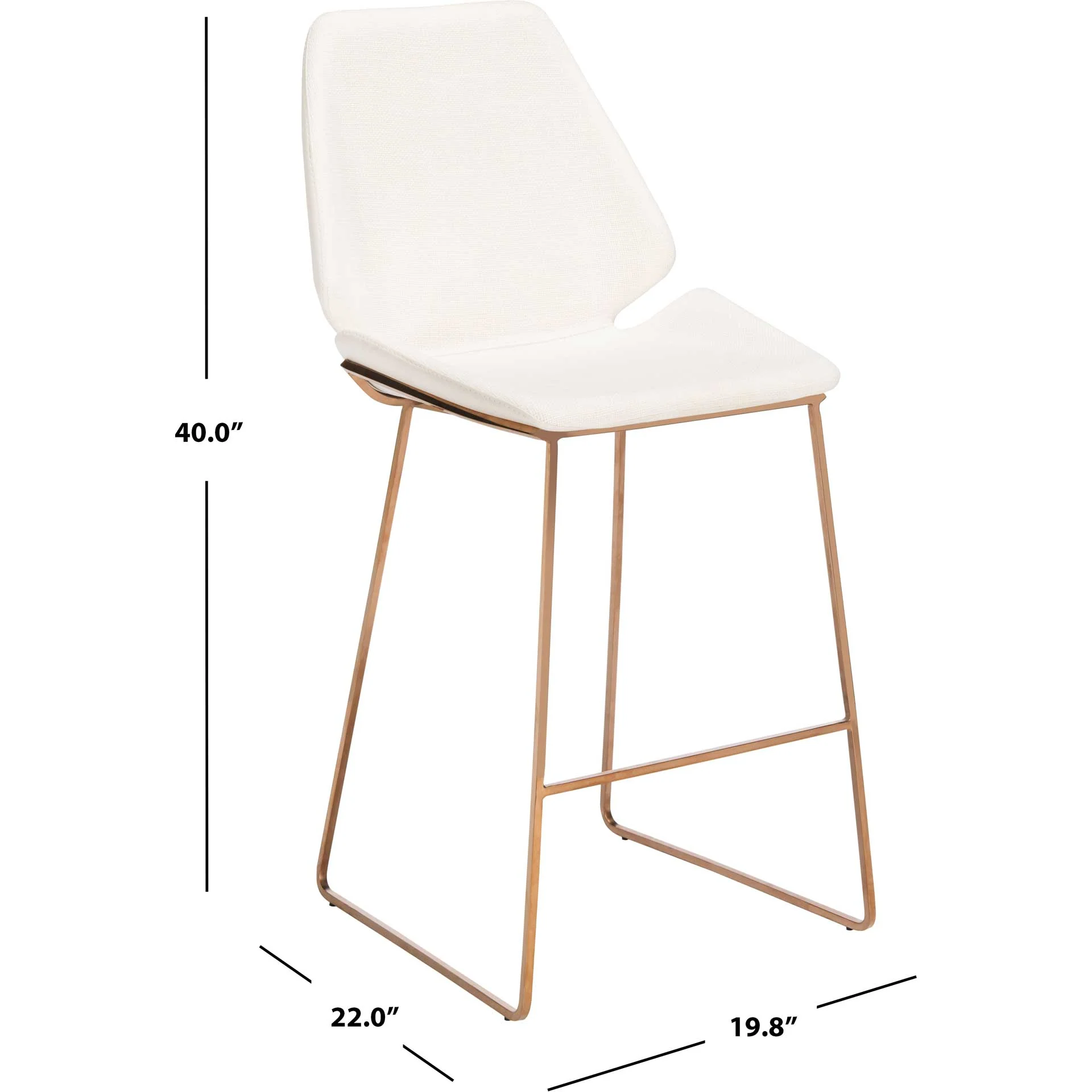 Margot Counter Stool White/Gold - Image 8