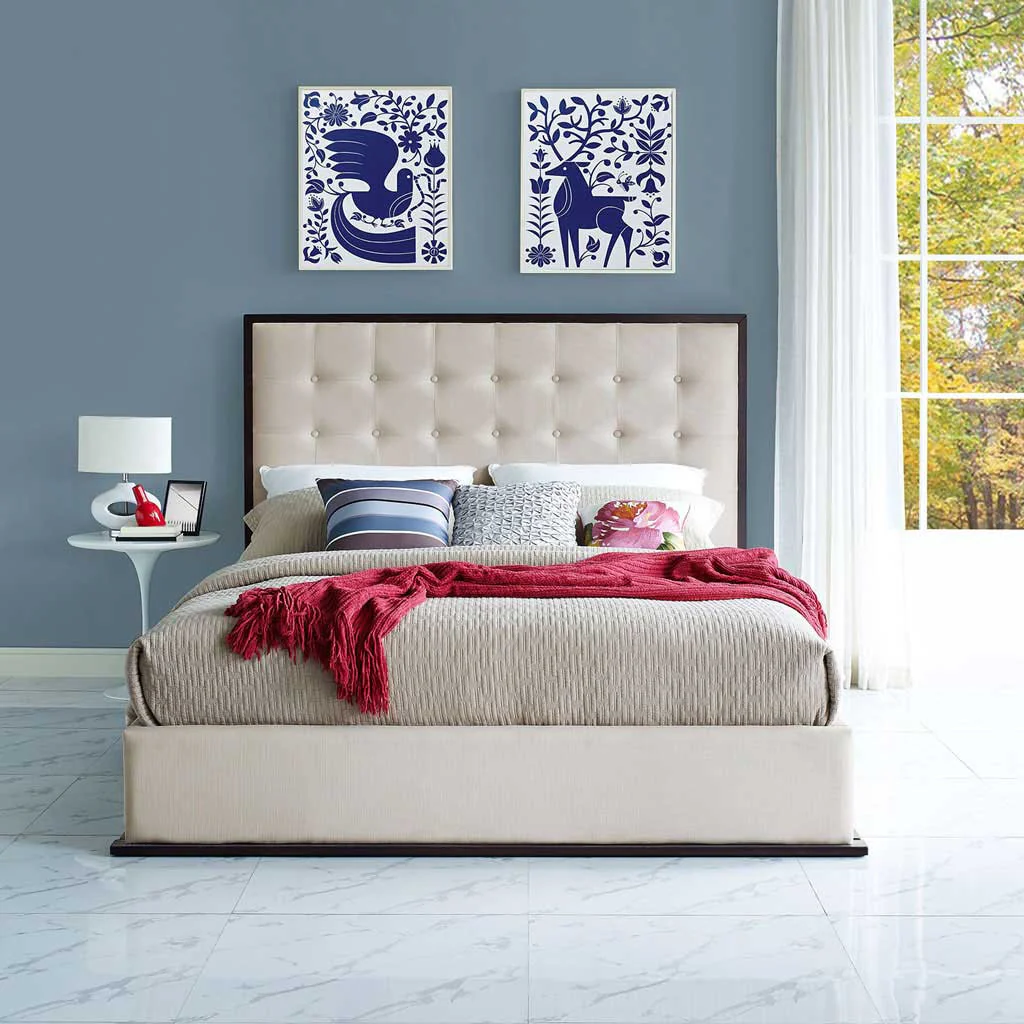 Marina Upholstered Bed Cappuccino/Ivory - Image 5