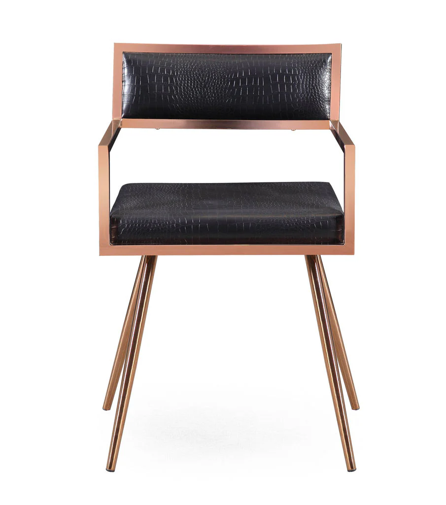Marion Black Croc Arm Chair (Set of 2) - Image 2