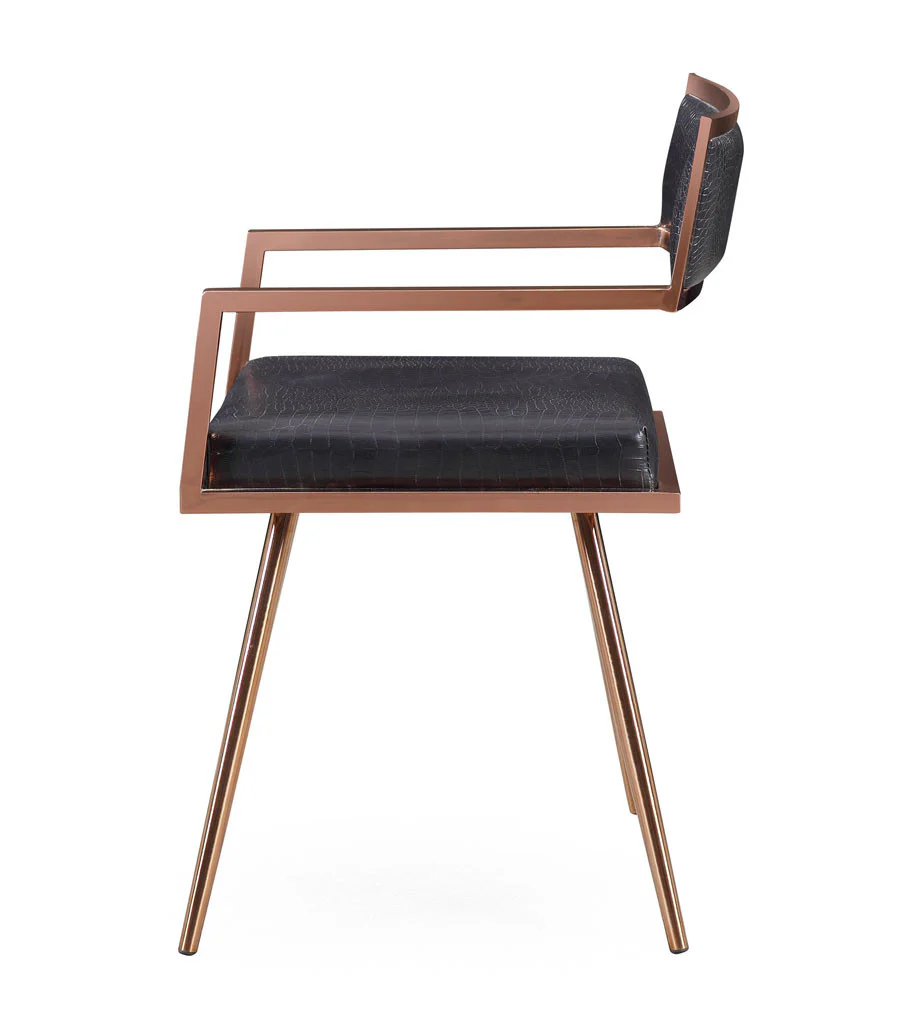Marion Black Croc Arm Chair (Set of 2) - Image 3