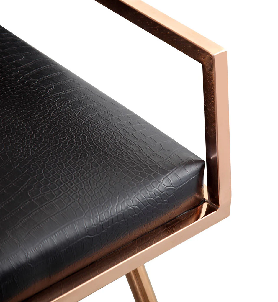 Marion Black Croc Arm Chair (Set of 2) - Image 4