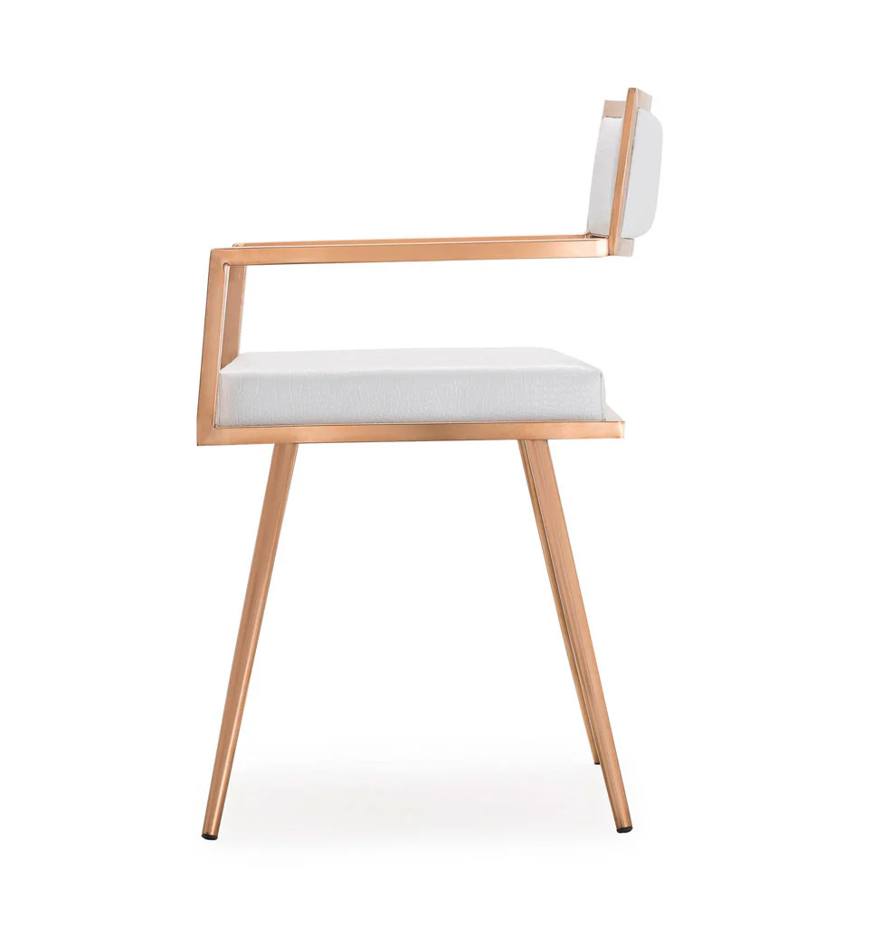 Marion White Croc Arm Chair (Set of 2) - Image 3