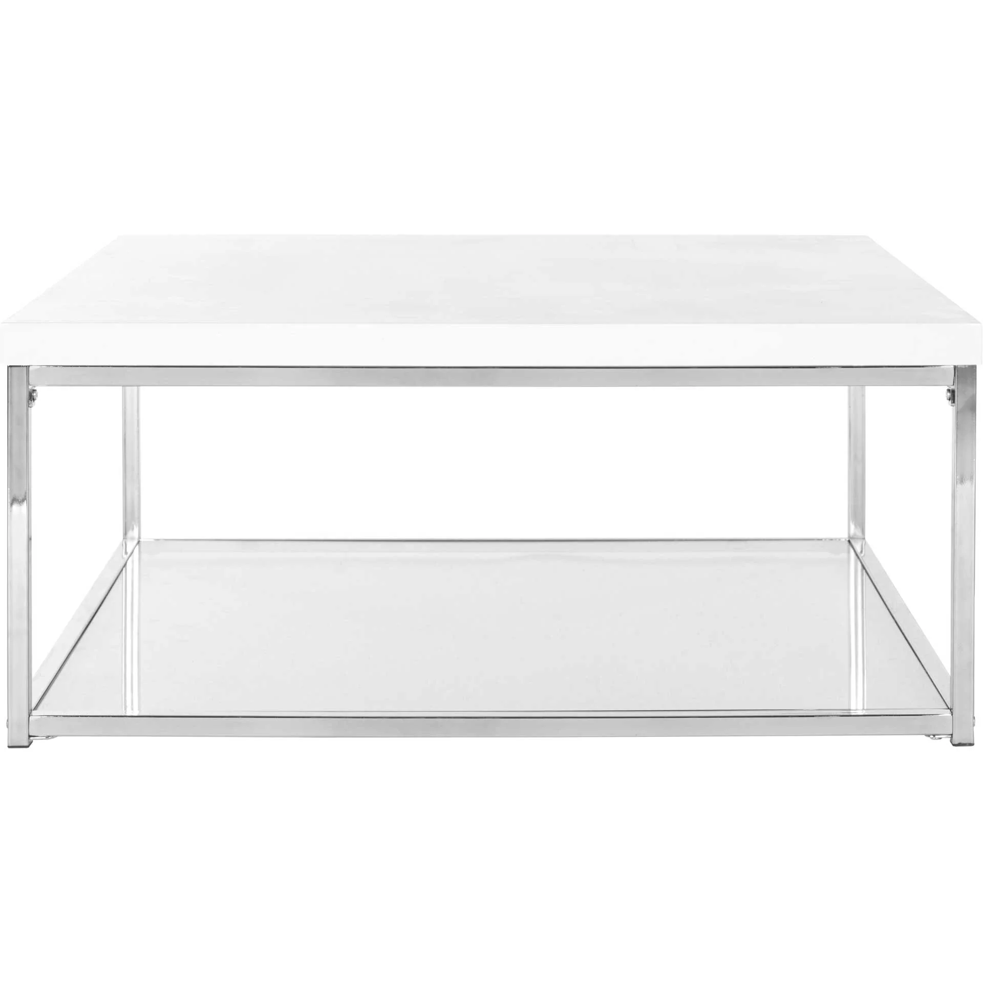 Mark Chrome High Gloss Coffee Table White/Chrome - Image 2