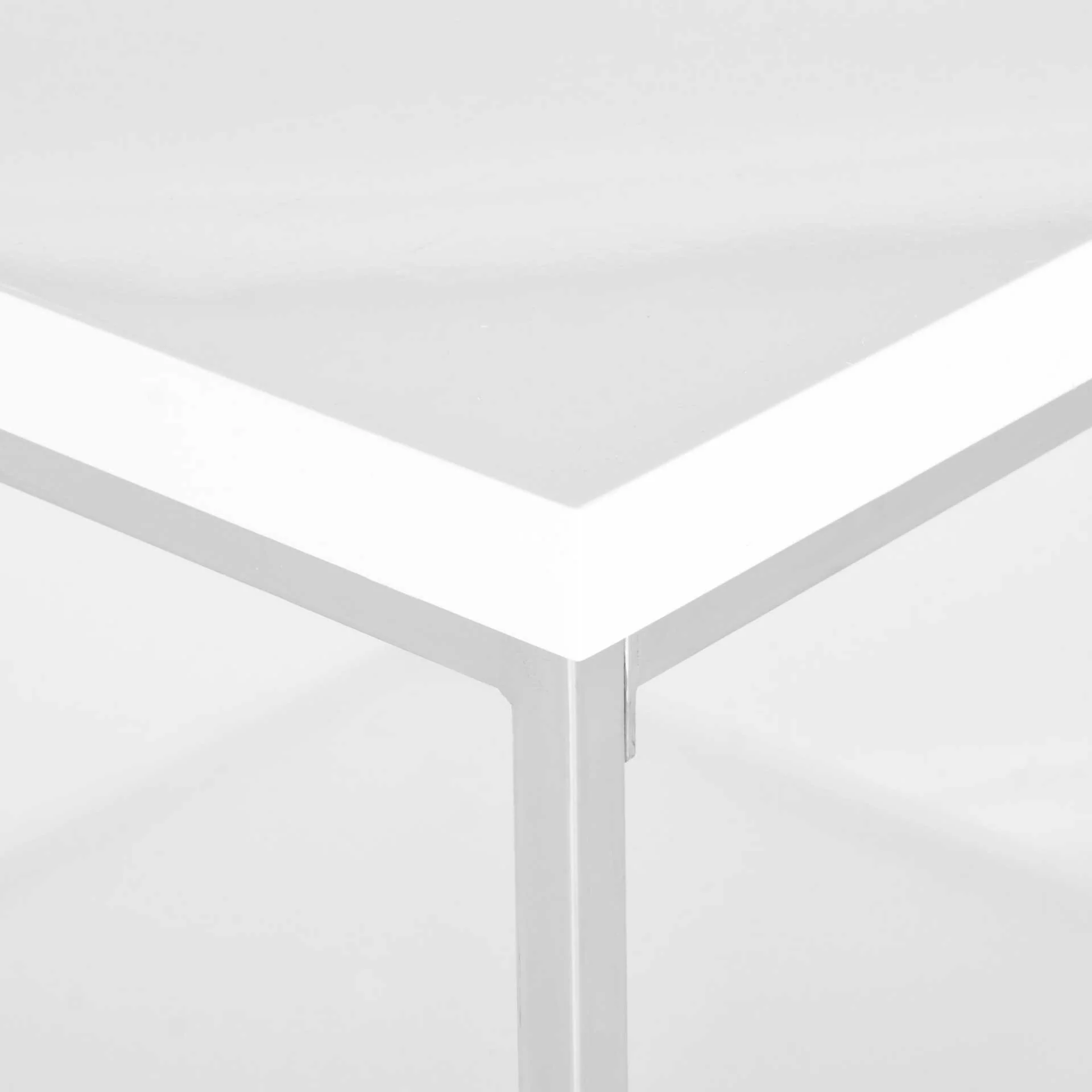 Mark Chrome High Gloss Coffee Table White/Chrome - Image 3