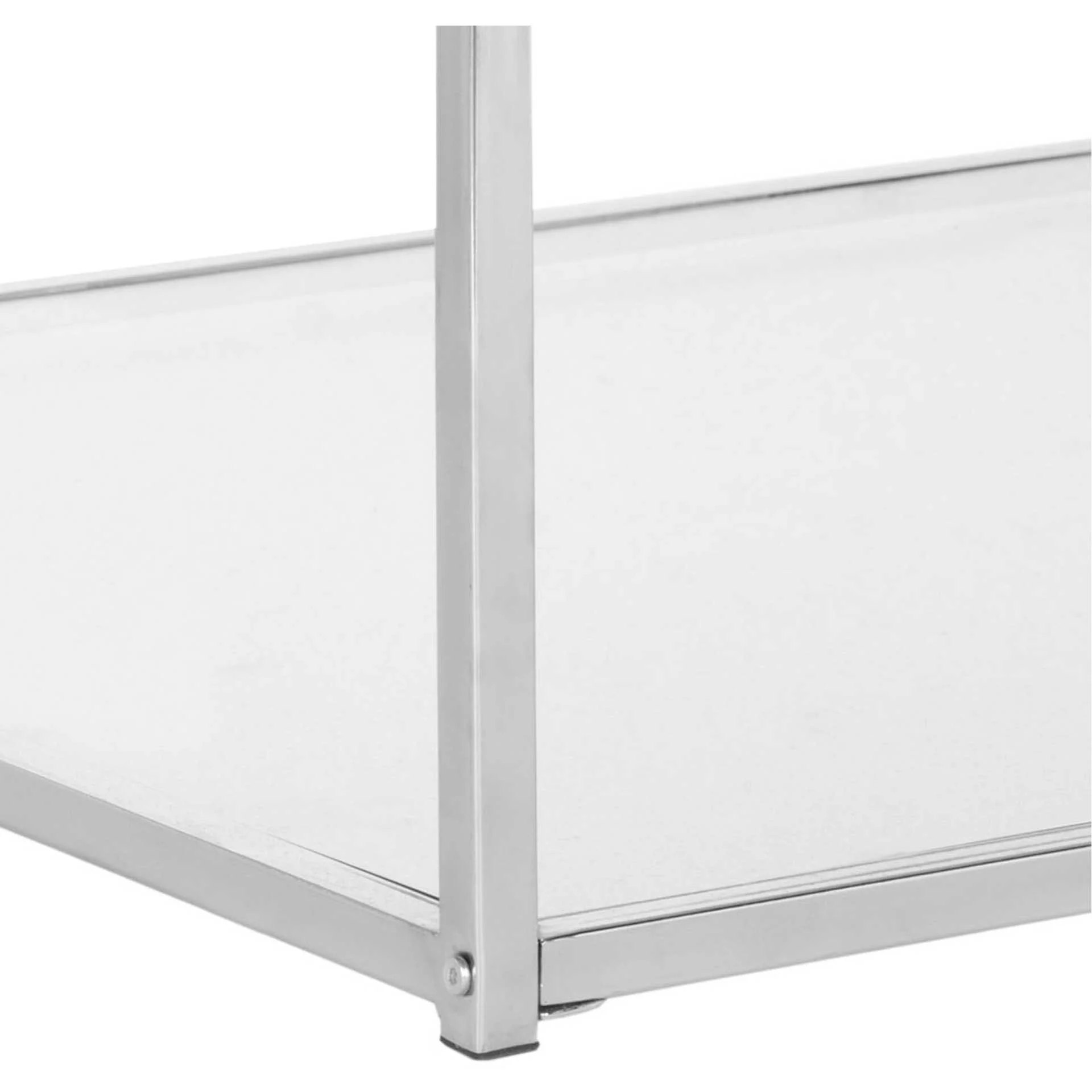 Mark Chrome High Gloss Coffee Table White/Chrome - Image 4