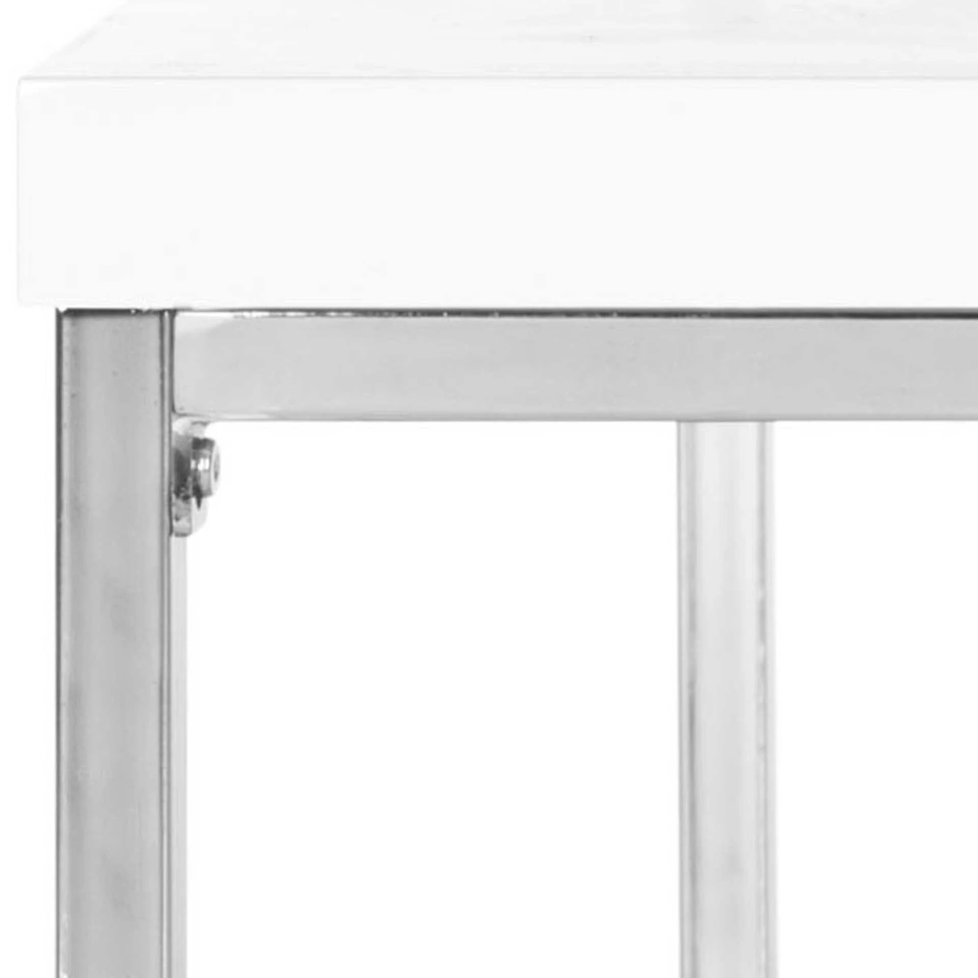 Mark Chrome High Gloss Coffee Table White/Chrome - Image 5