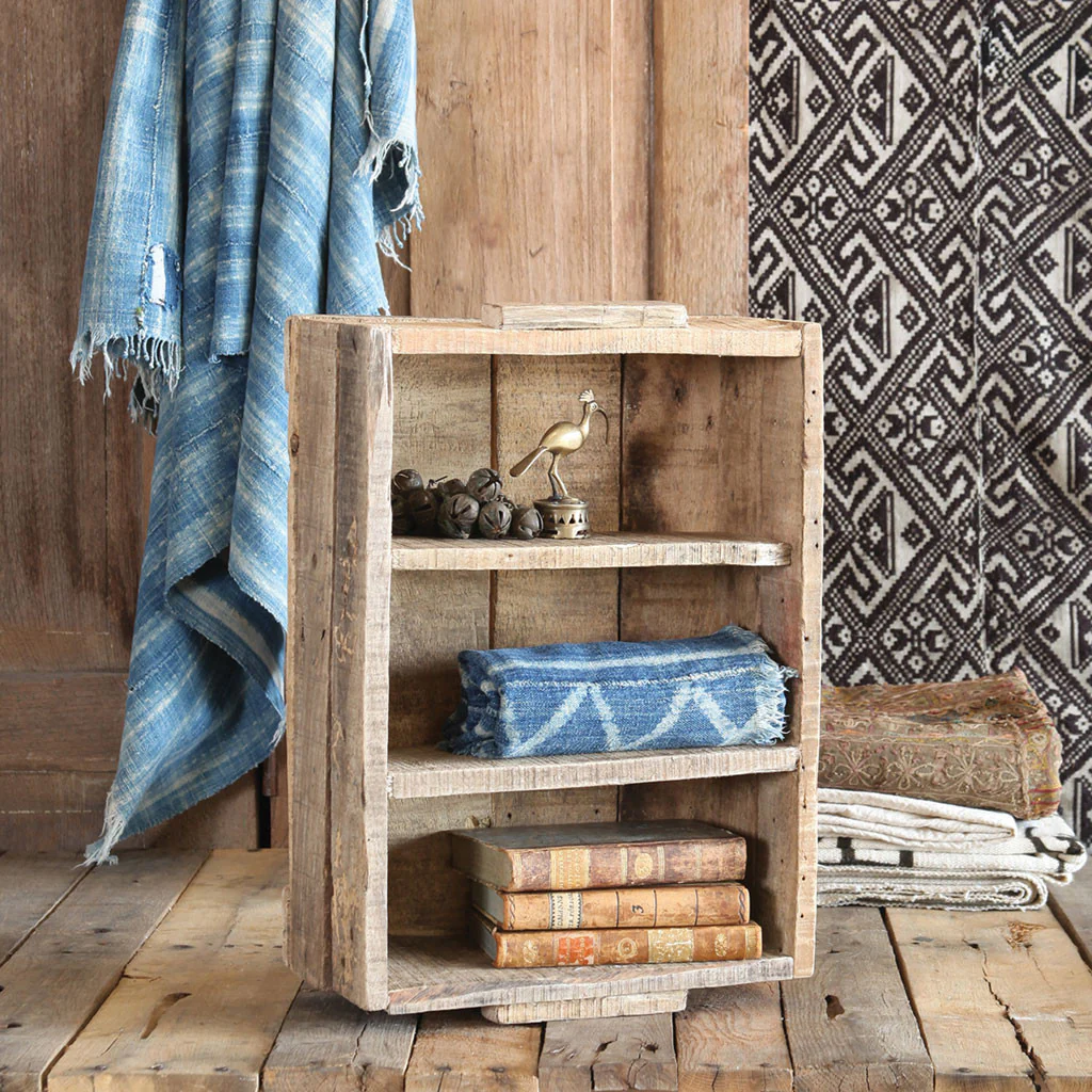 Market Salvaged Shelved Wood Crate Natural - Image 2