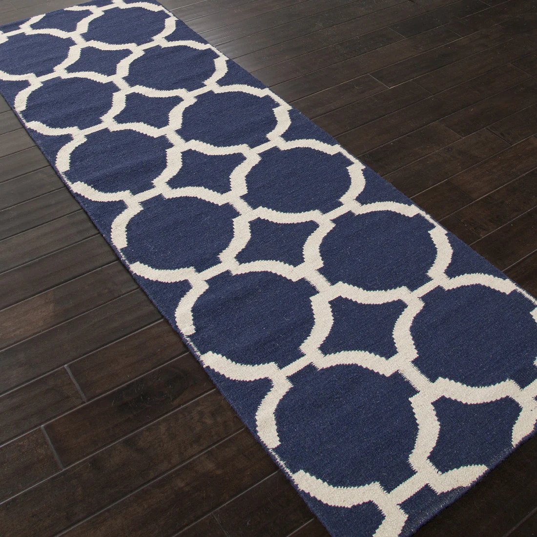 Maroc Rafi Deep Navy/Antique White Runner Rug - Image 2