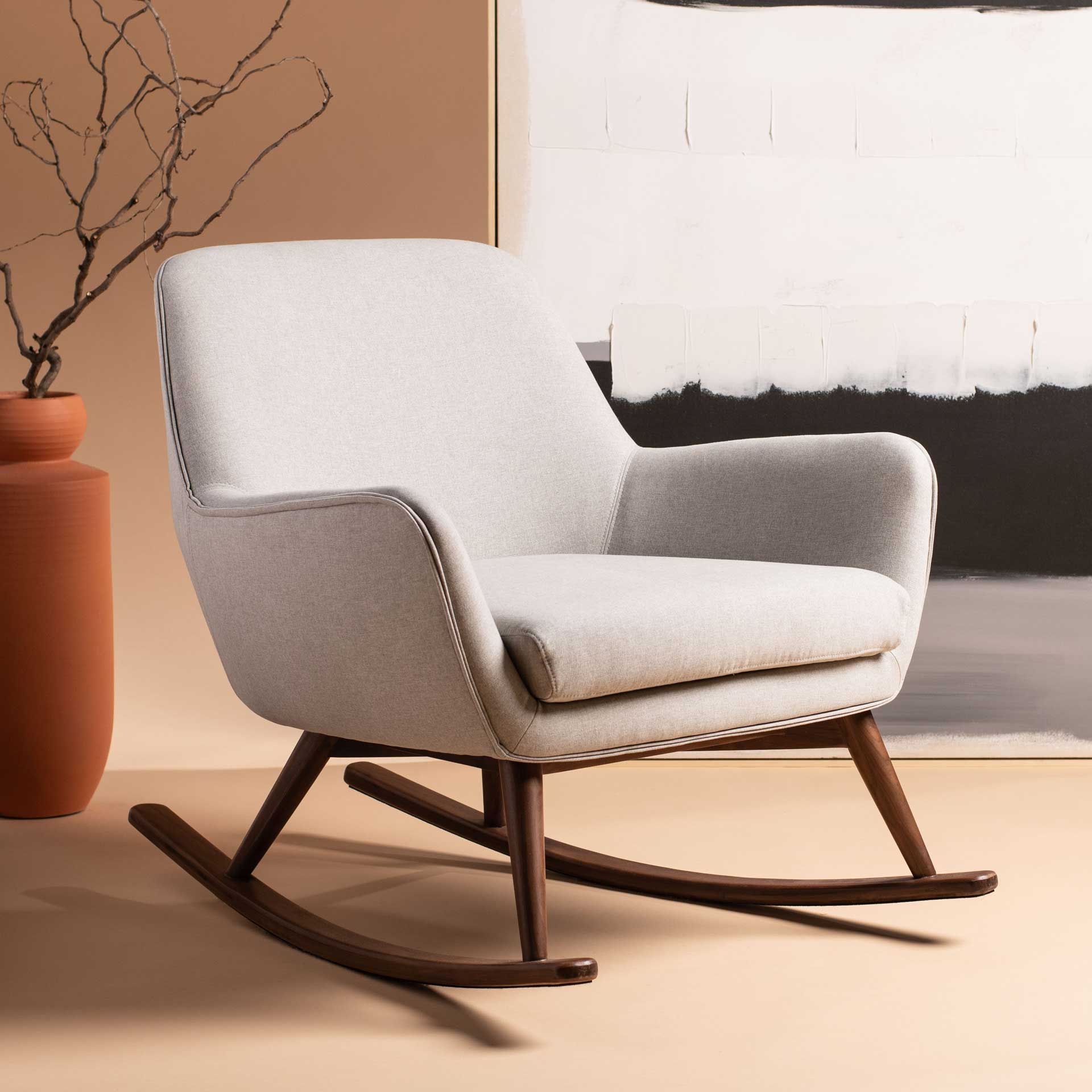 Marquis Mid-Century Rocking Chair Light Gray - Image 10