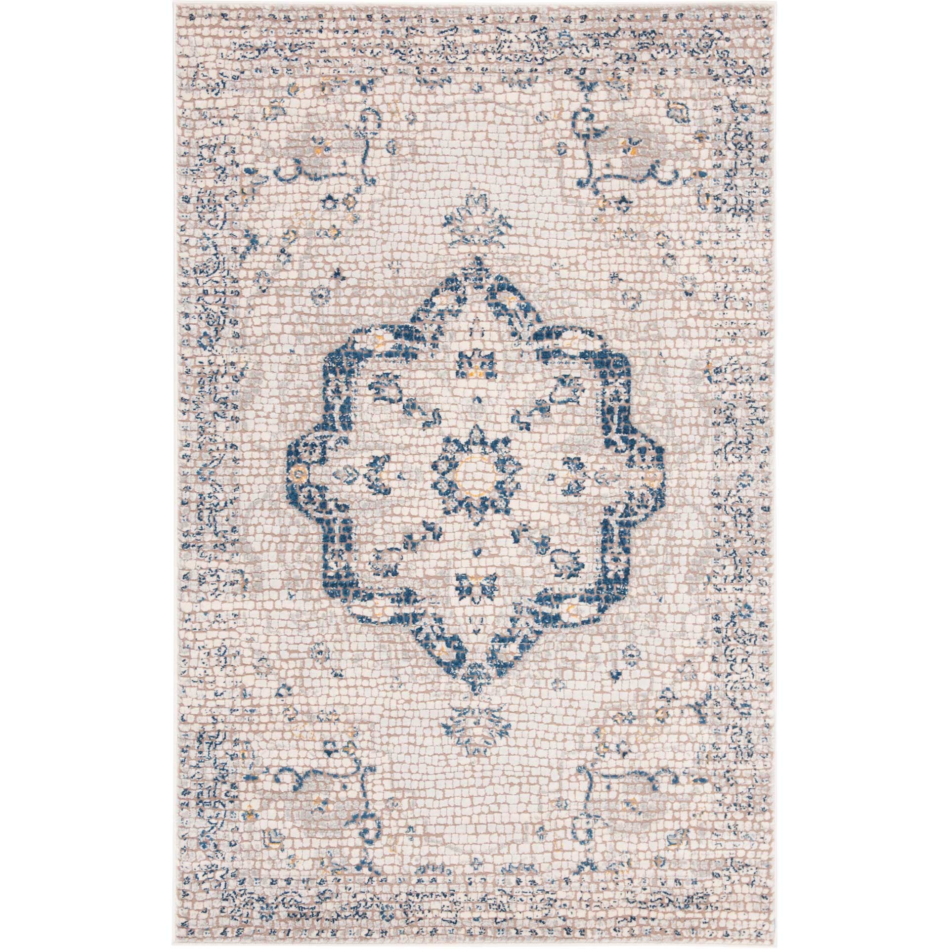 Marseille Mosaic Navy/Ivory Area Rug - Image 4