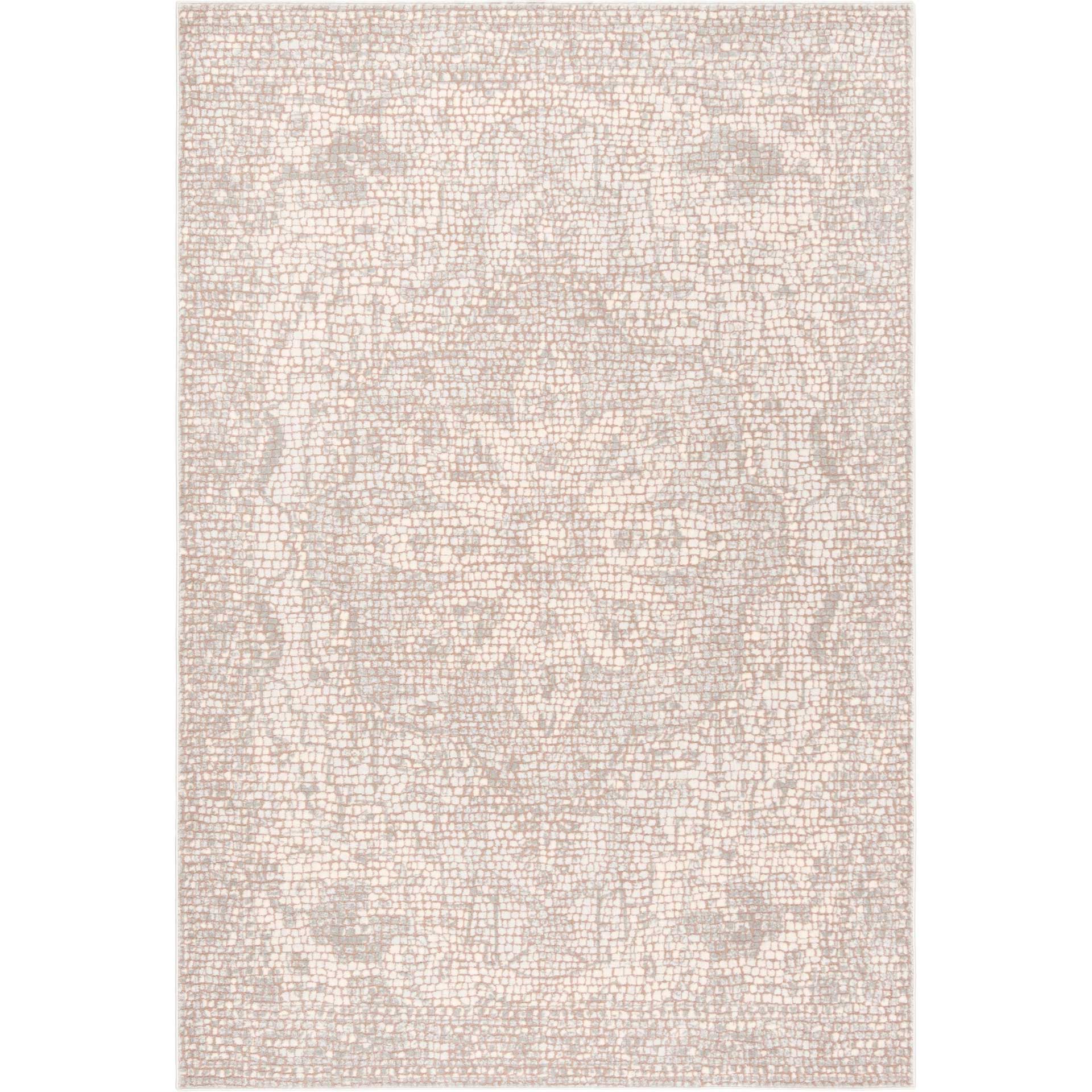 Marseille Mosaic Silver/Ivory Area Rug - Image 3