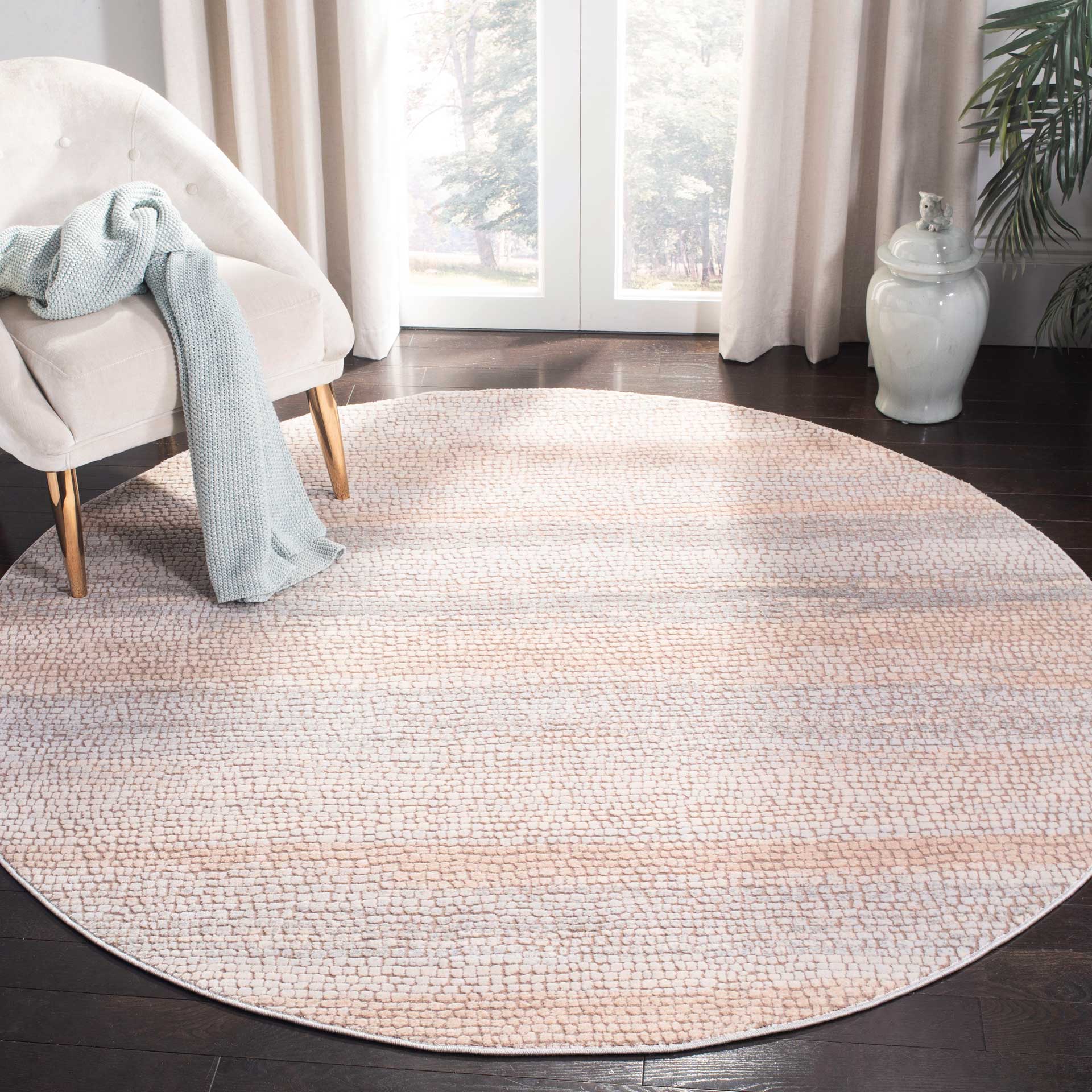 Marseille Silver/Ivory Round Rug - Image 3