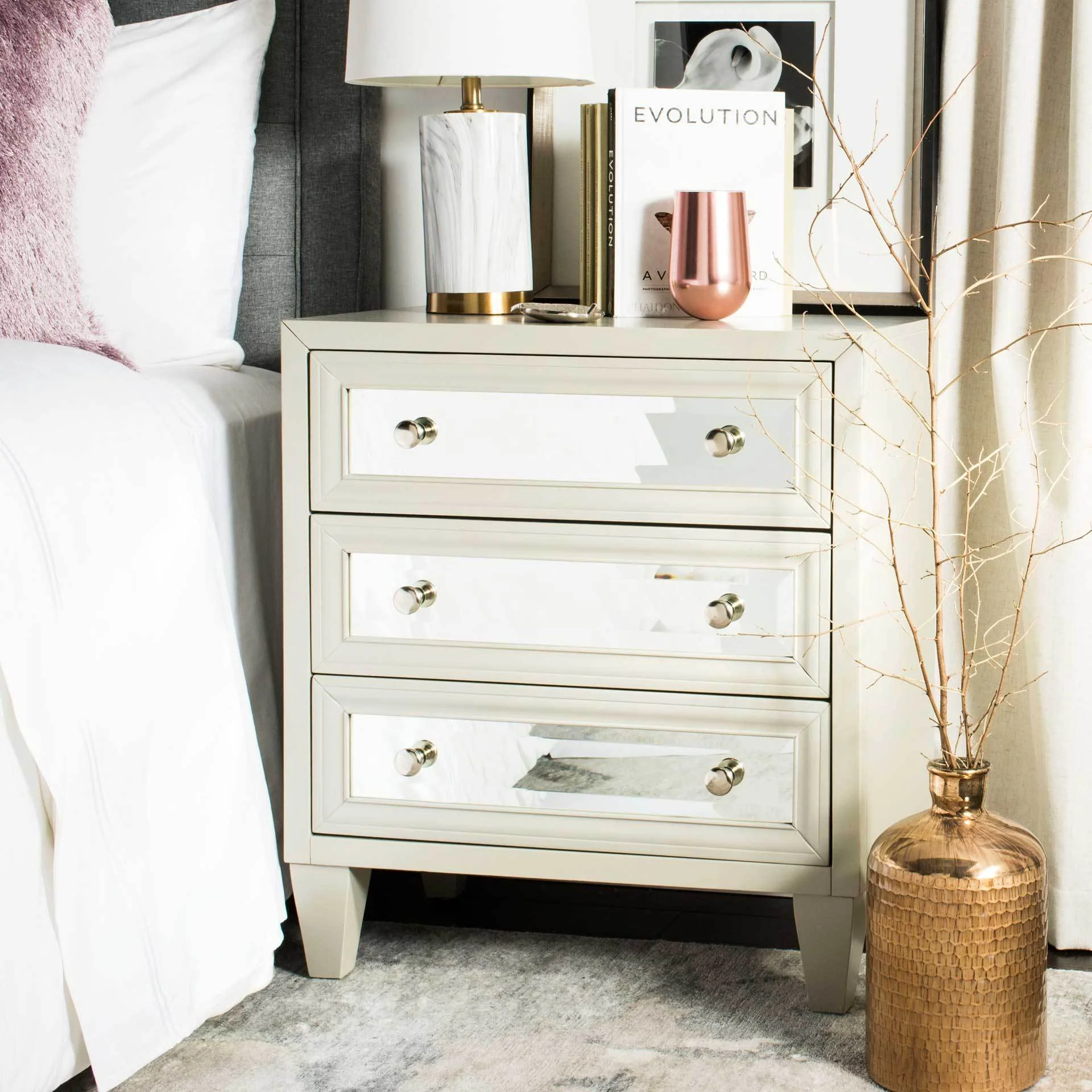 Marvin 3 Drawer Chest Gray - Image 4