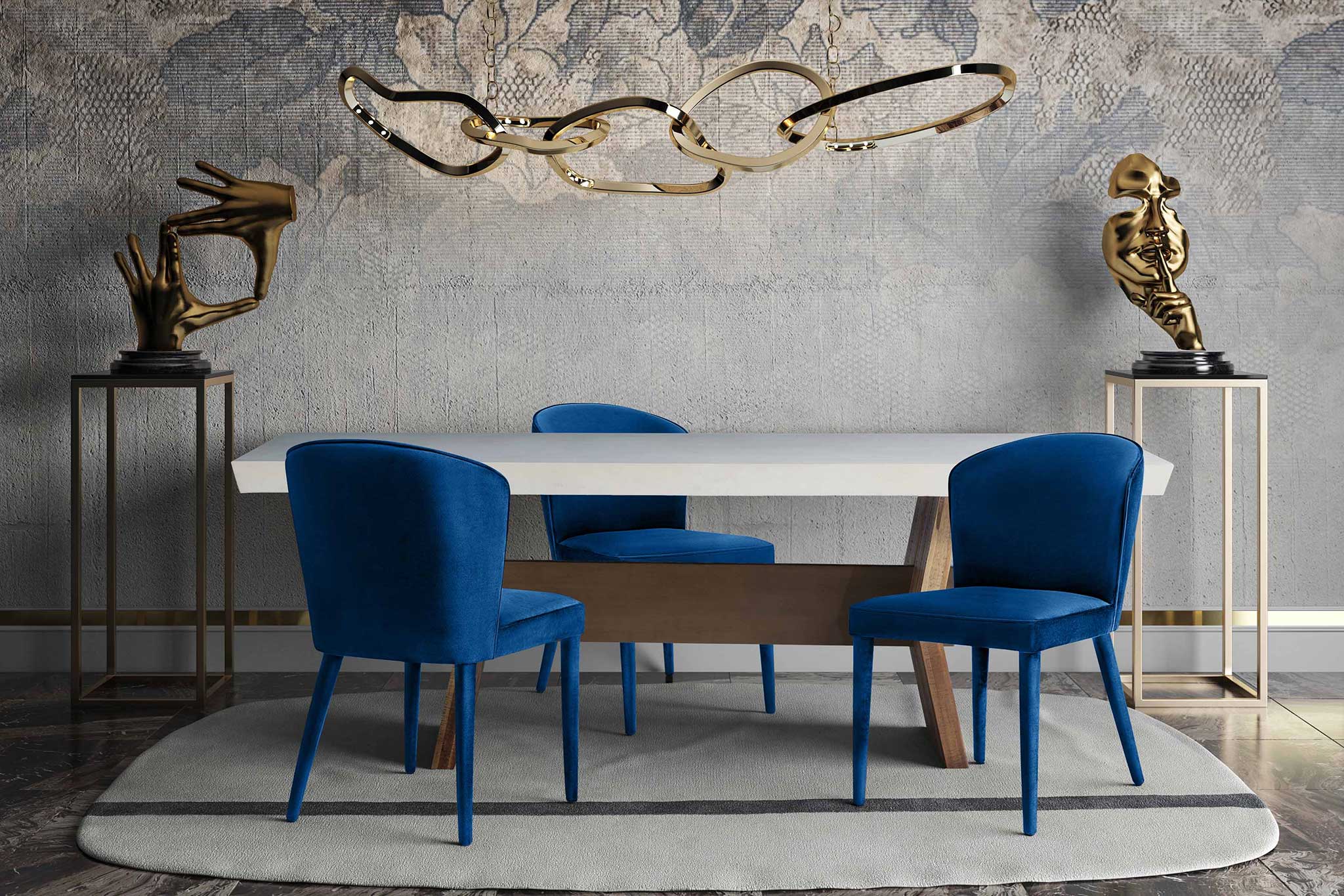 Mason Velvet Chair Navy - Image 7