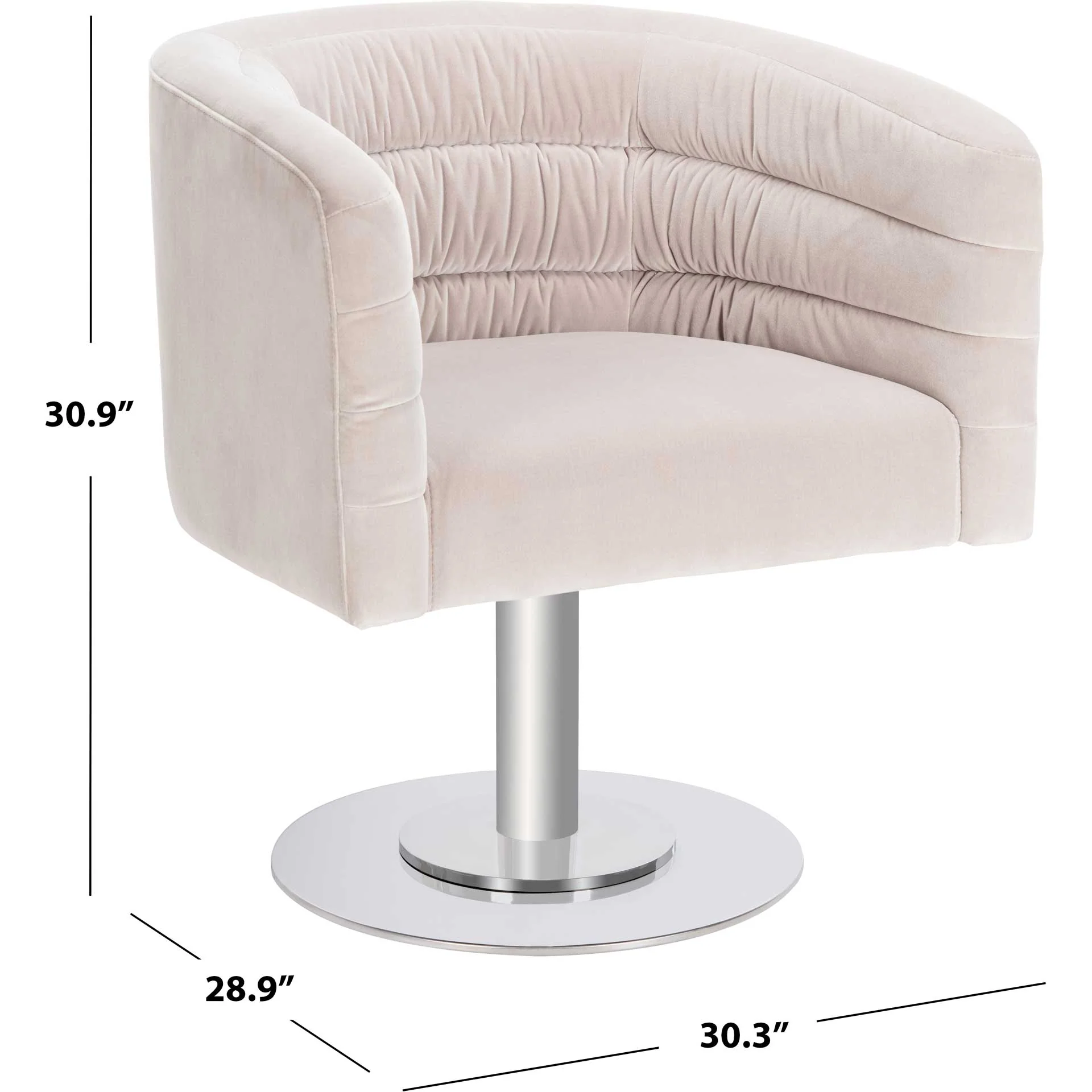 Mavra Velvet Swivel Tub Chair Giotto Almond - Image 9