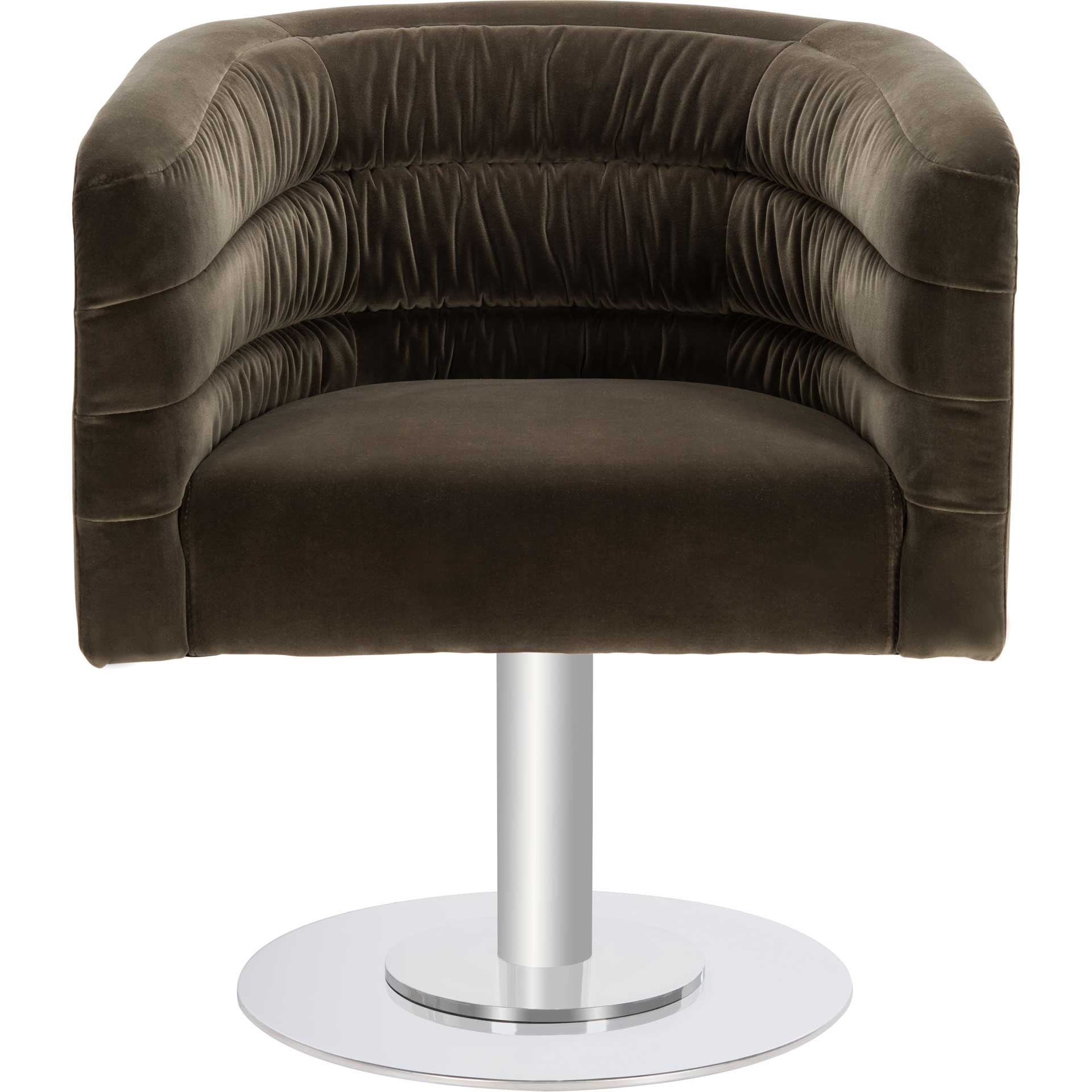 Mavra Velvet Swivel Tub Chair Giotto Dark Olive Green - Image 2