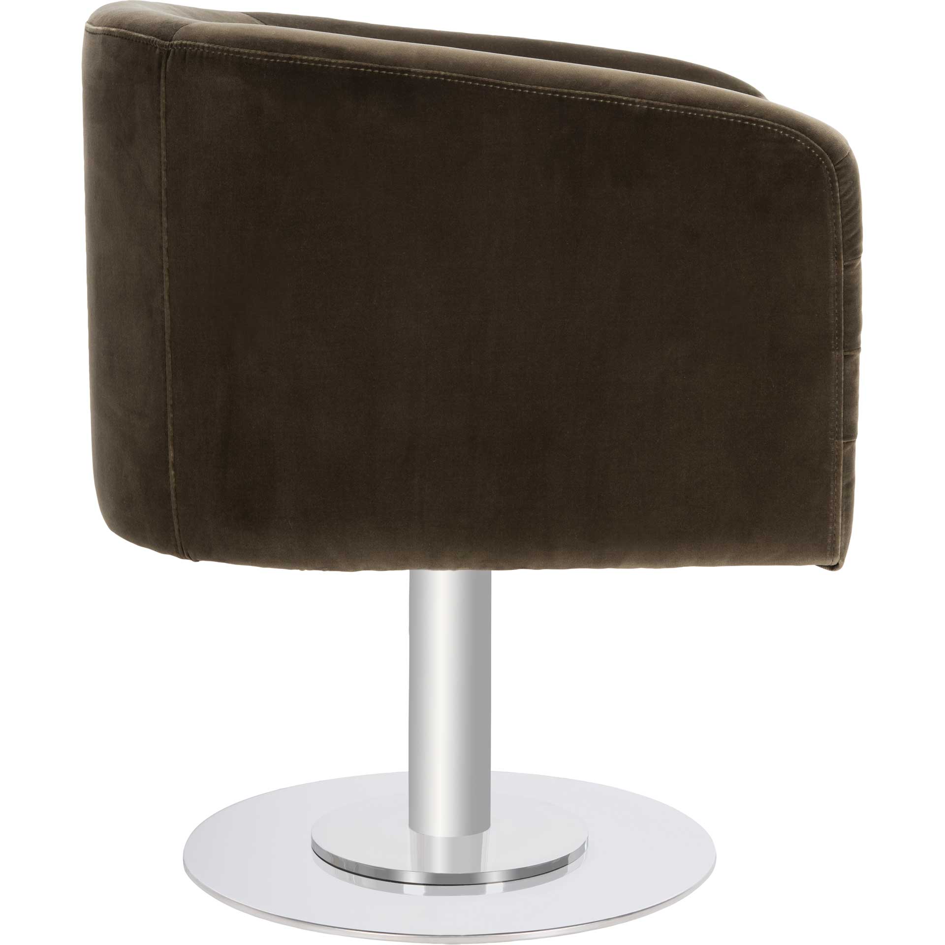 Mavra Velvet Swivel Tub Chair Giotto Dark Olive Green - Image 3